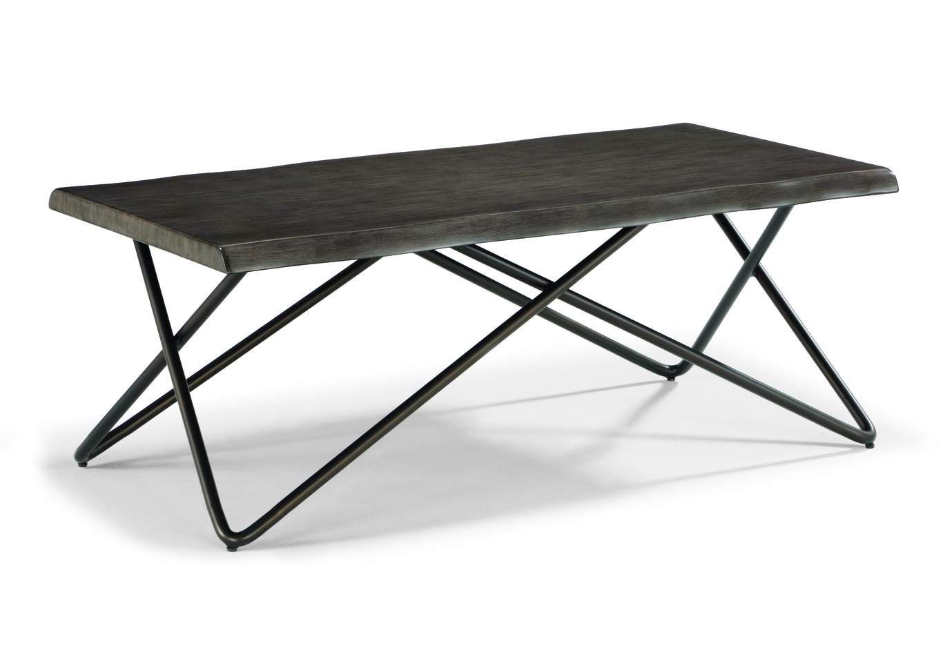 Shadow Distressed Grey Rectangular Coffee Table,Flexsteel