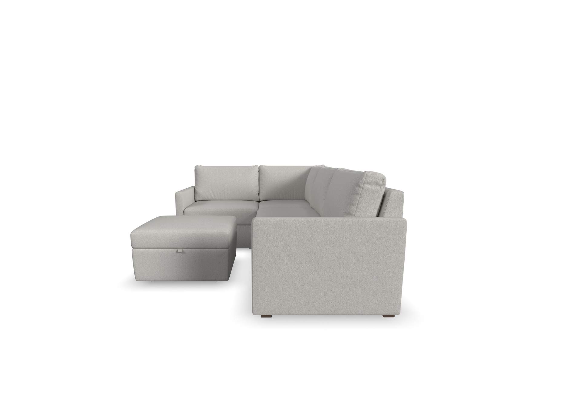 Flex 4 - Seat Sectional With Narrow Arm And Storage Ottoman,Flexsteel