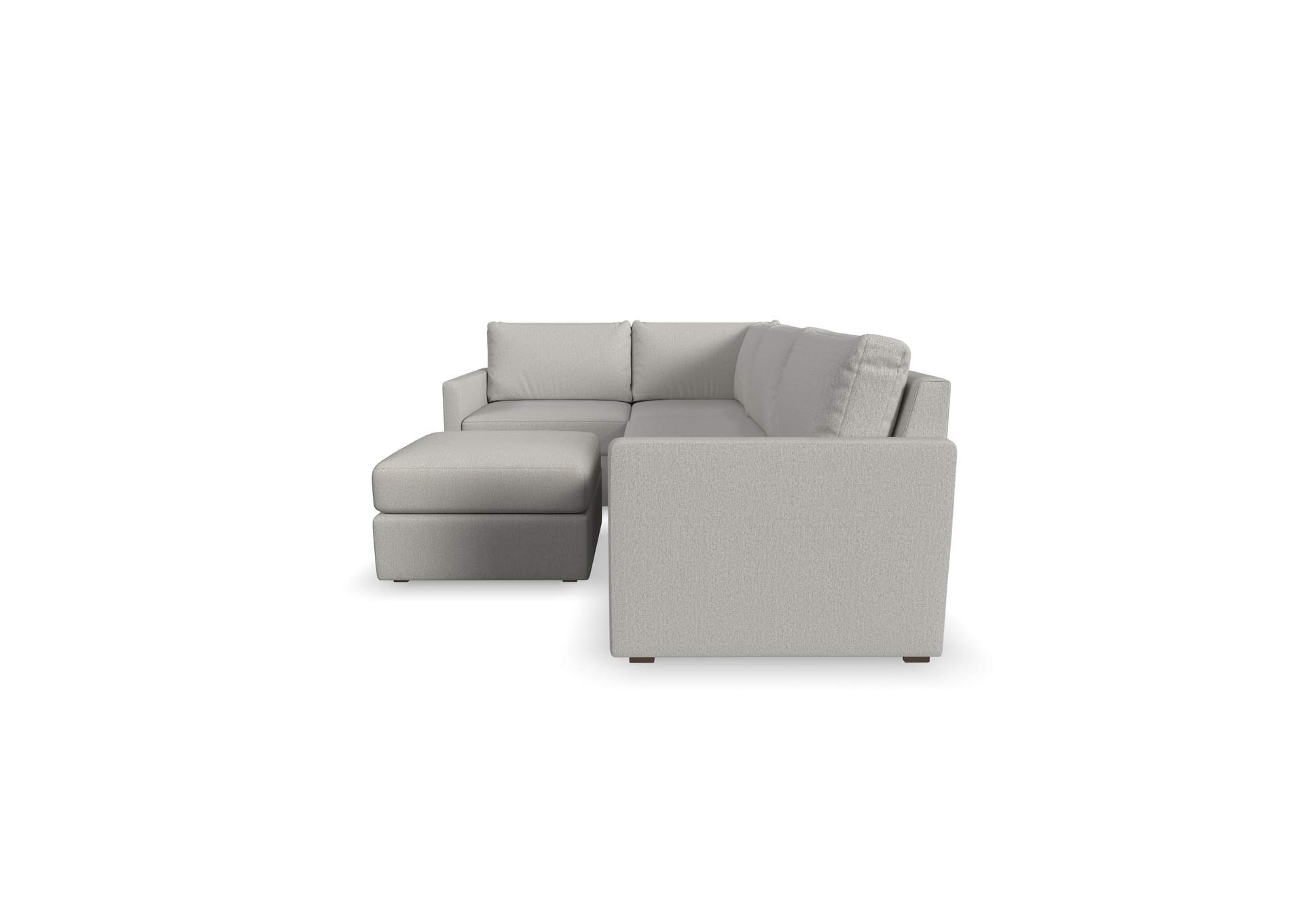 Flex 4 - Seat Sectional With Narrow Arm And Ottoman,Flexsteel