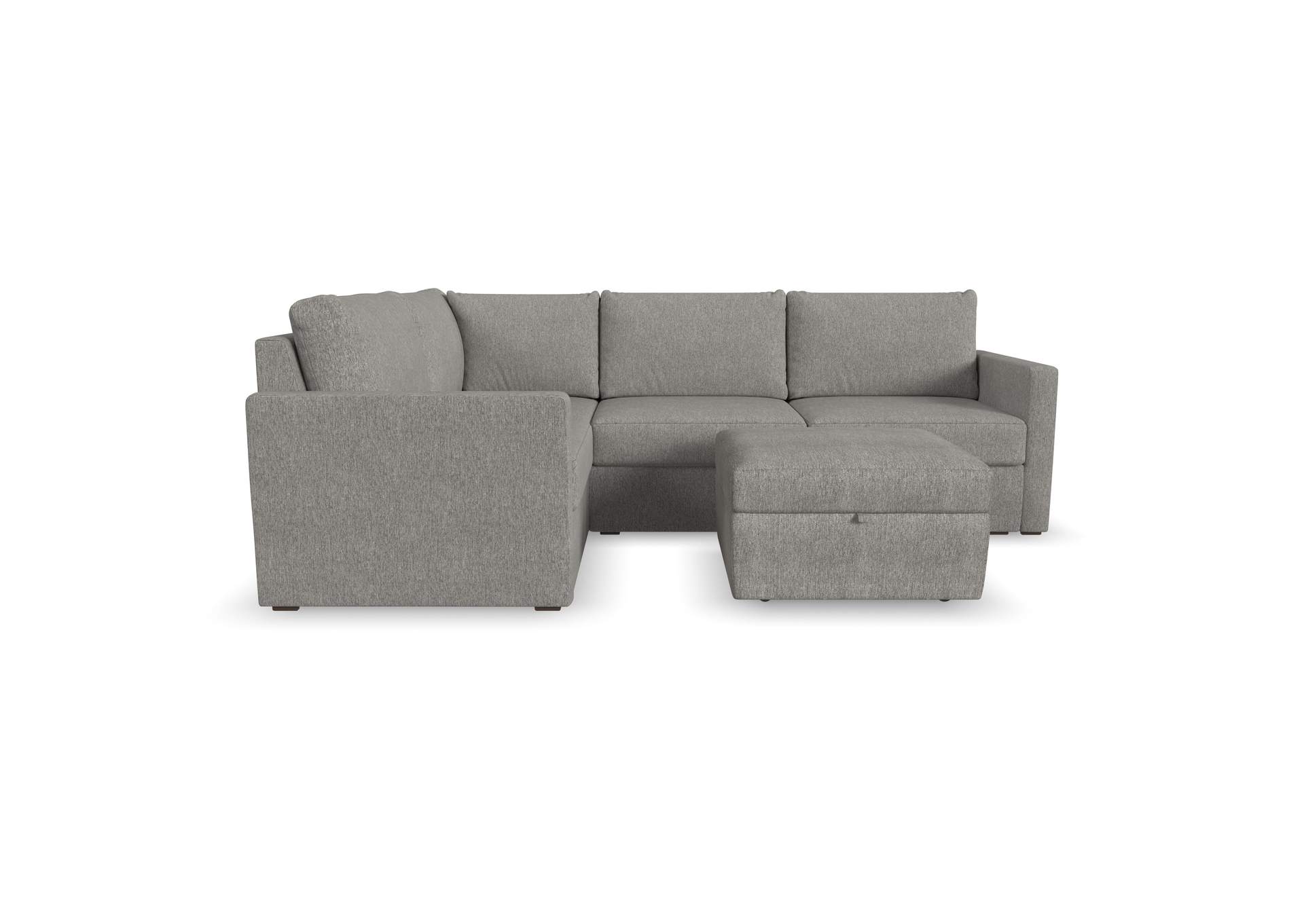 Flex 4 - Seat Sectional With Standard Arm And Storage Ottoman,Flexsteel