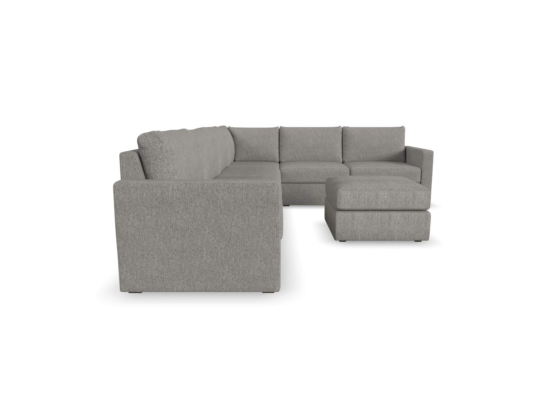 Flex 6 - Seat Sectional With Standard Arm And Ottoman,Flexsteel