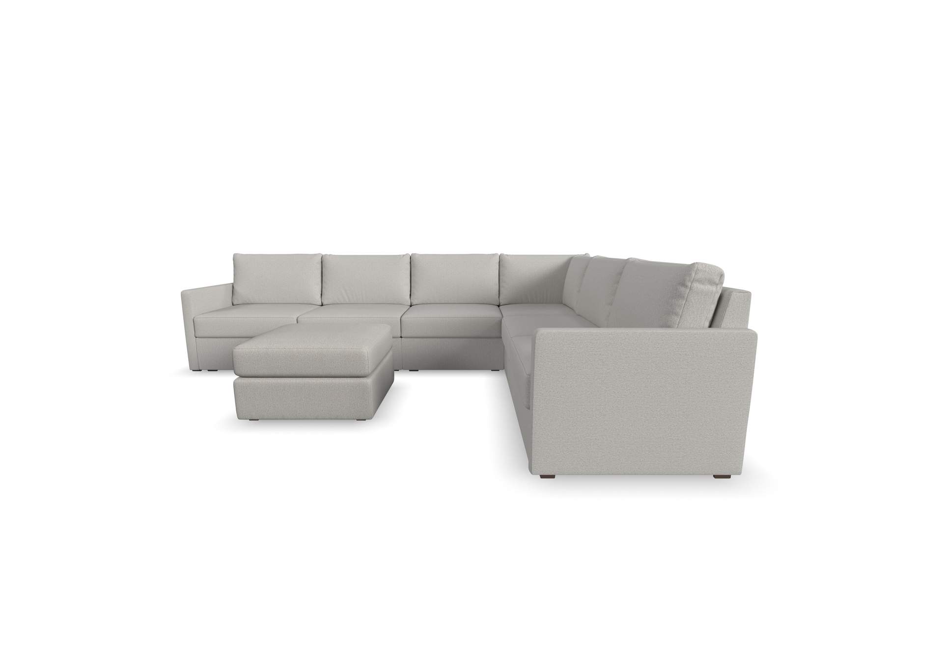 Flex 6 - Seat Sectional With Narrow Arm And Ottoman,Flexsteel