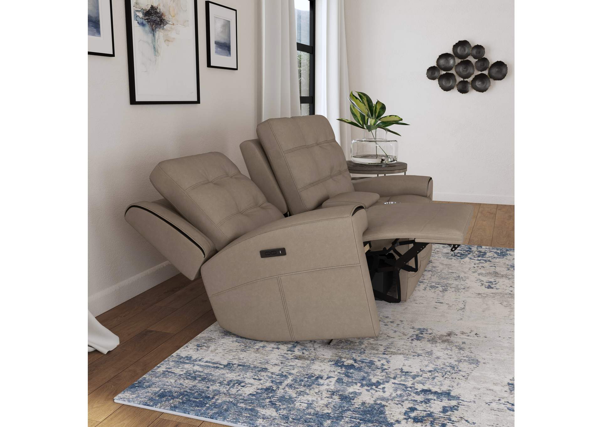 Iris Power Reclining Loveseat With Console & Power Headrests,Flexsteel