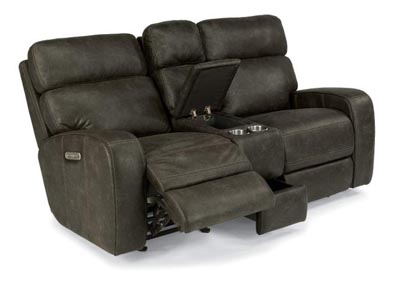 Image for Tomkins Park Steel Power Reclining Loveseat with Console & Power Headrests