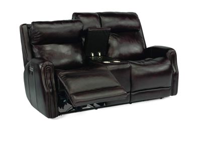 Image for Stanley Dark Brown Power Reclining Loveseat with Console & Power Headrests