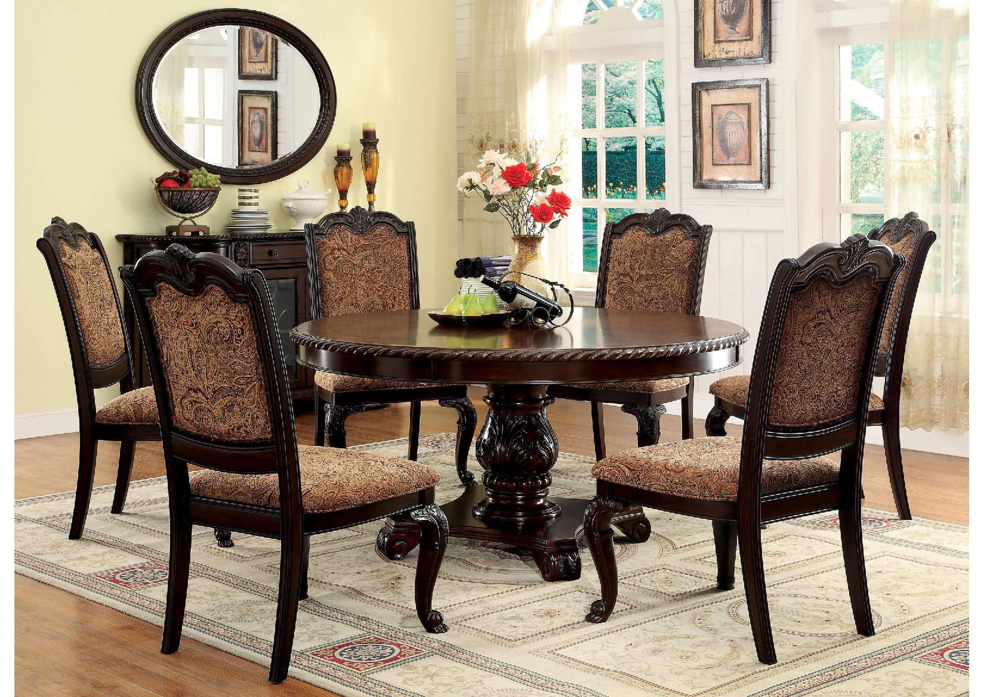 Bellagio Dining Table w/6 Side Chair,Furniture of America