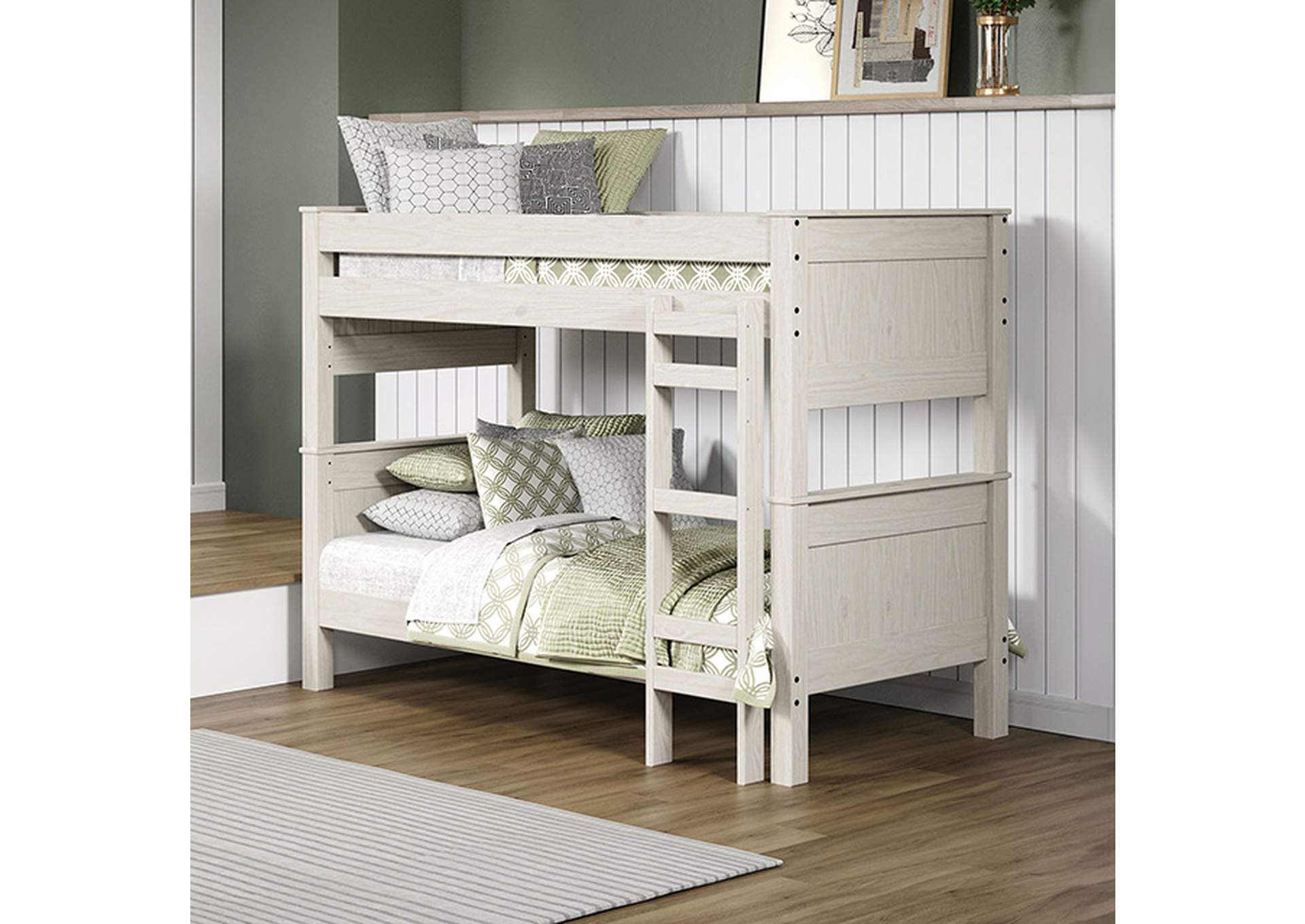 Albani Twin/Twin Post Bunkbed,Furniture of America