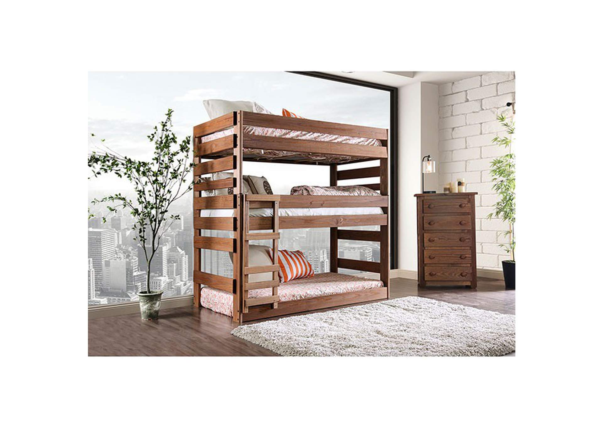 Pollyanna Twin Triple Decker Bed,Furniture of America
