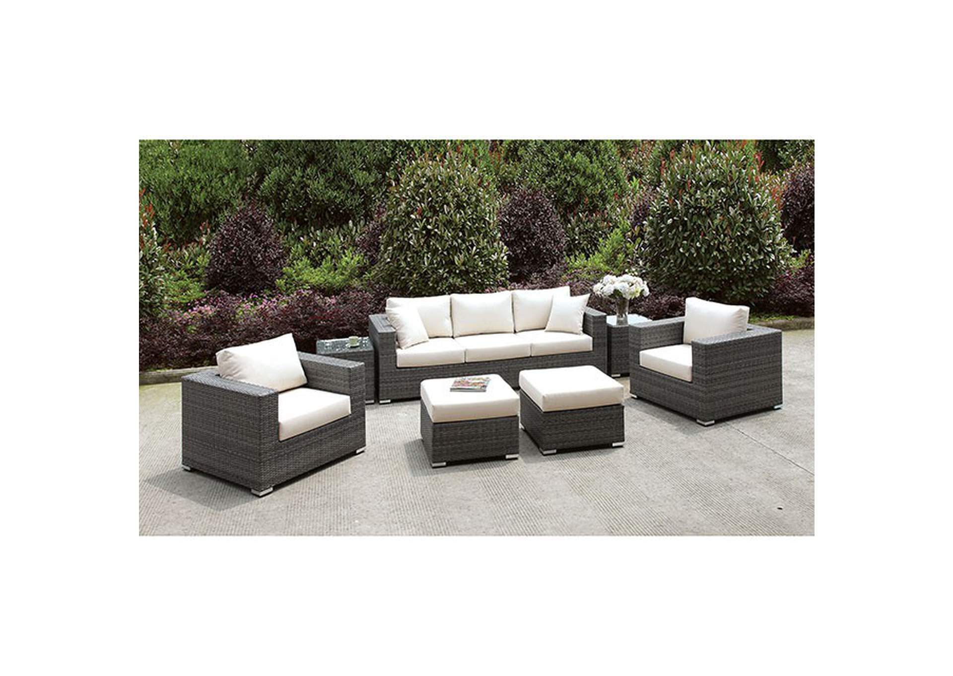 Somani Sofa + 2 Chairs + 2 End Tables + 2 Small Ottomans,Furniture of America