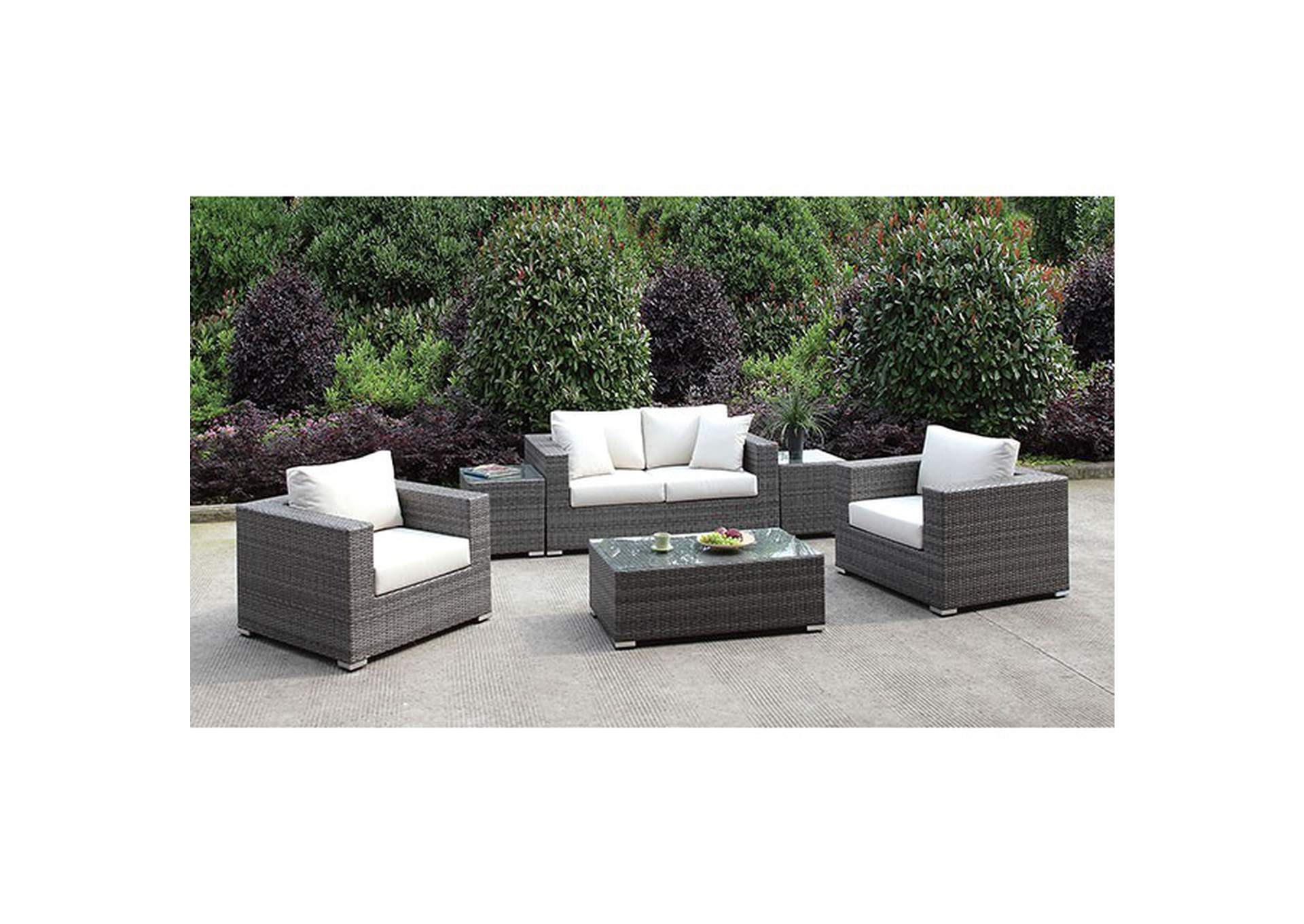 Somani Love Seat + 2 ChairS + 2 End TableS + Coffee Table,Furniture of America