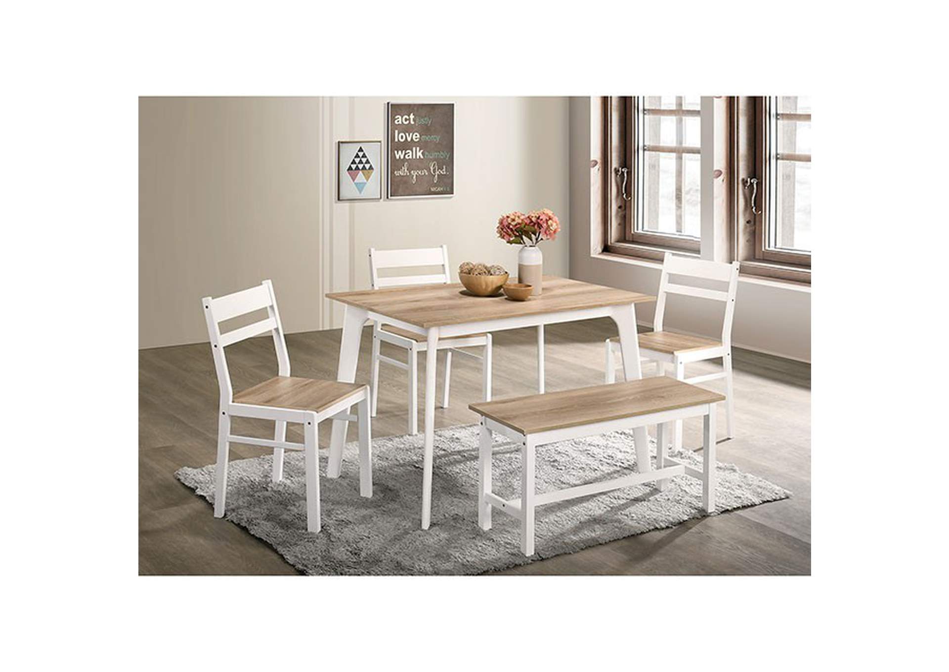Debbie 5 Pc. Dining Table Set,Furniture of America