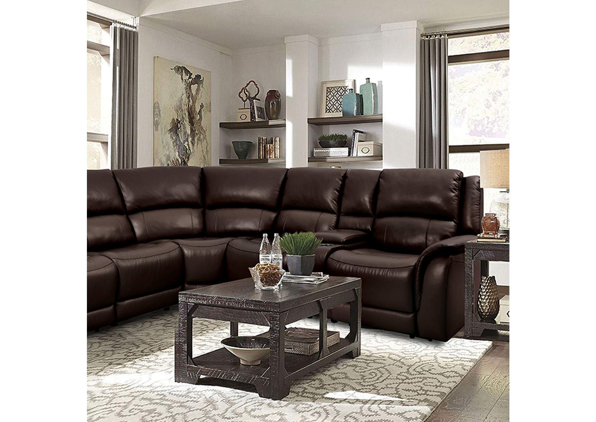 Gorgius Power Sectional,Furniture of America