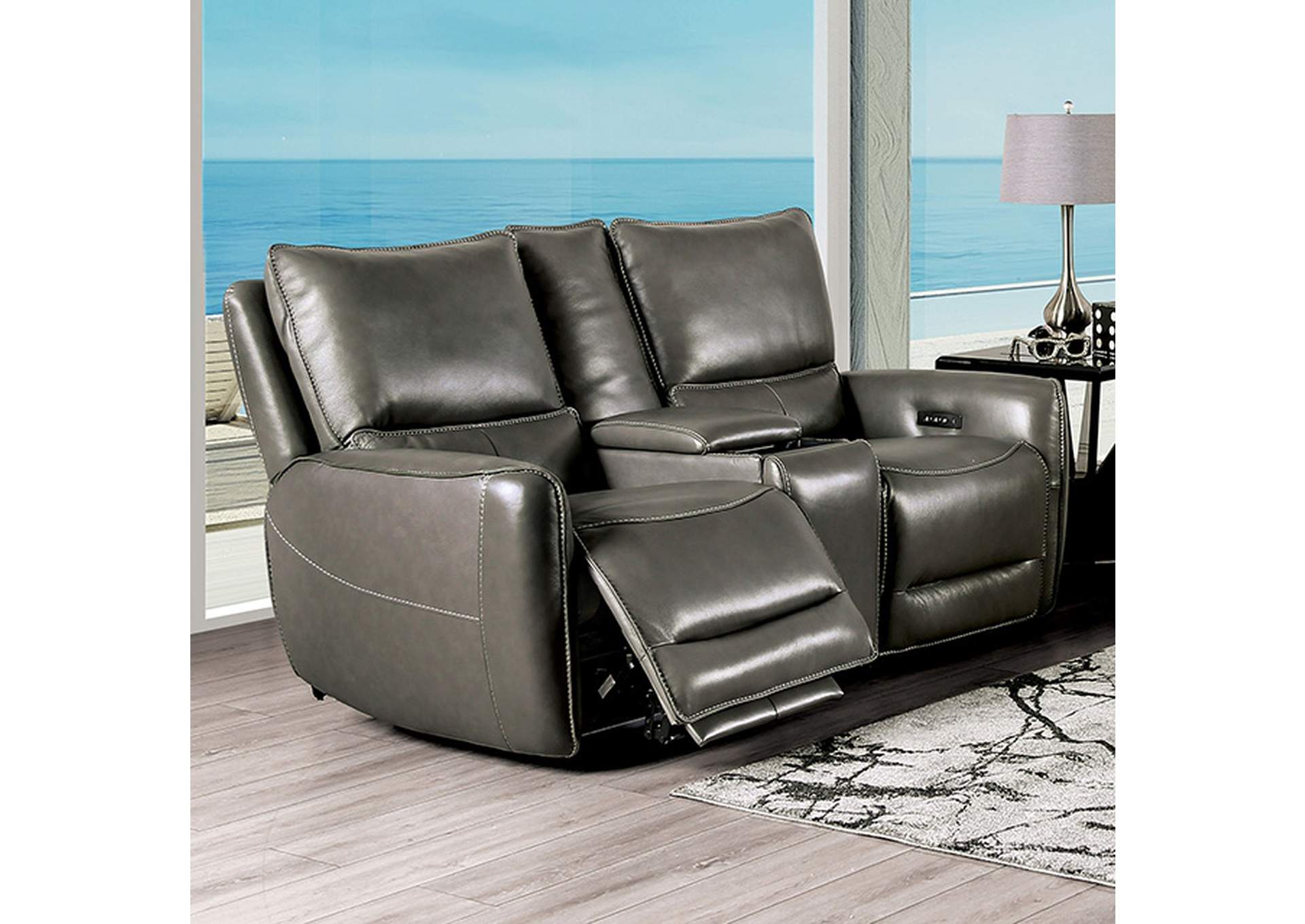 Phineas Power Loveseat,Furniture of America