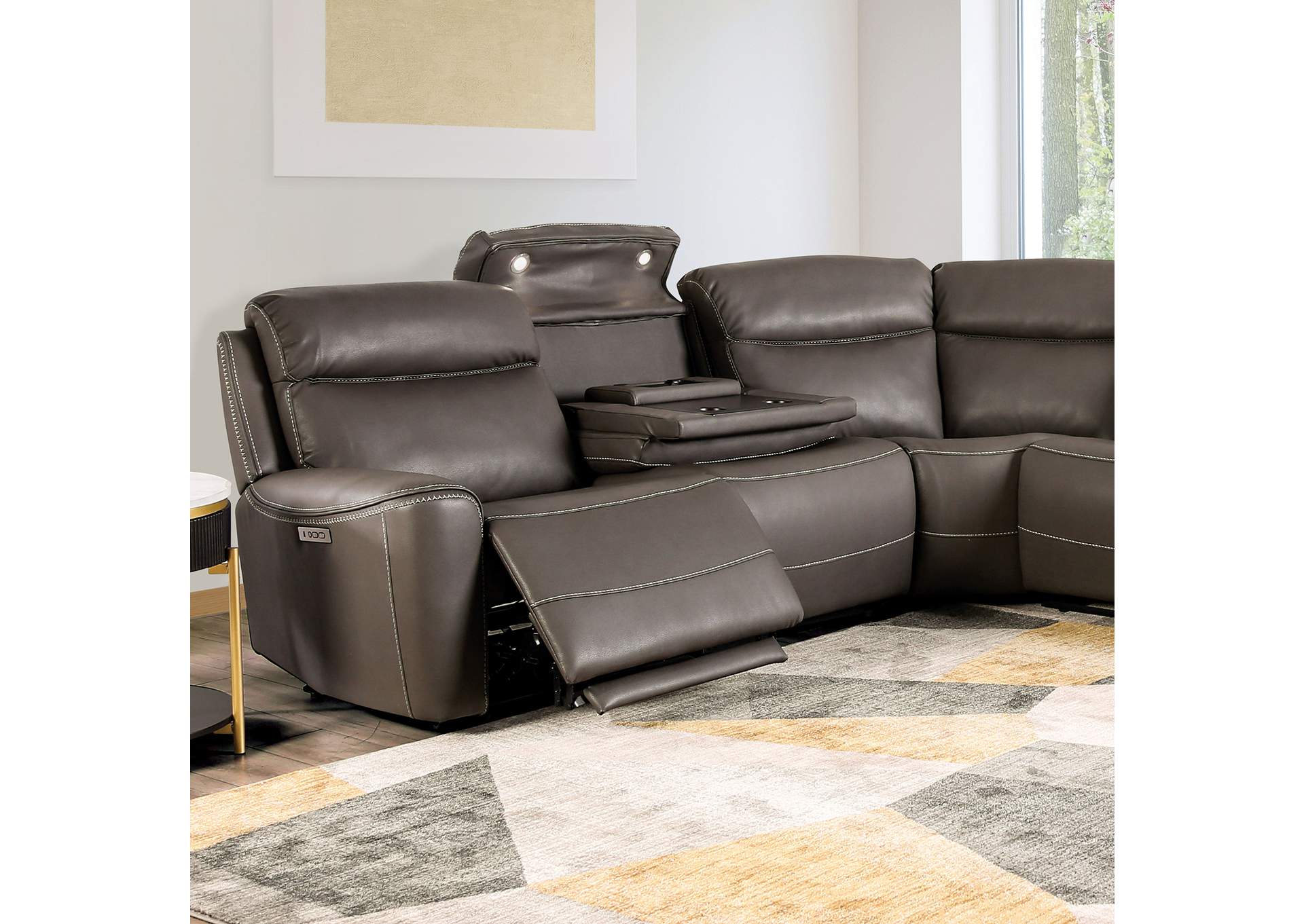 Edmondus Power Sectional,Furniture of America