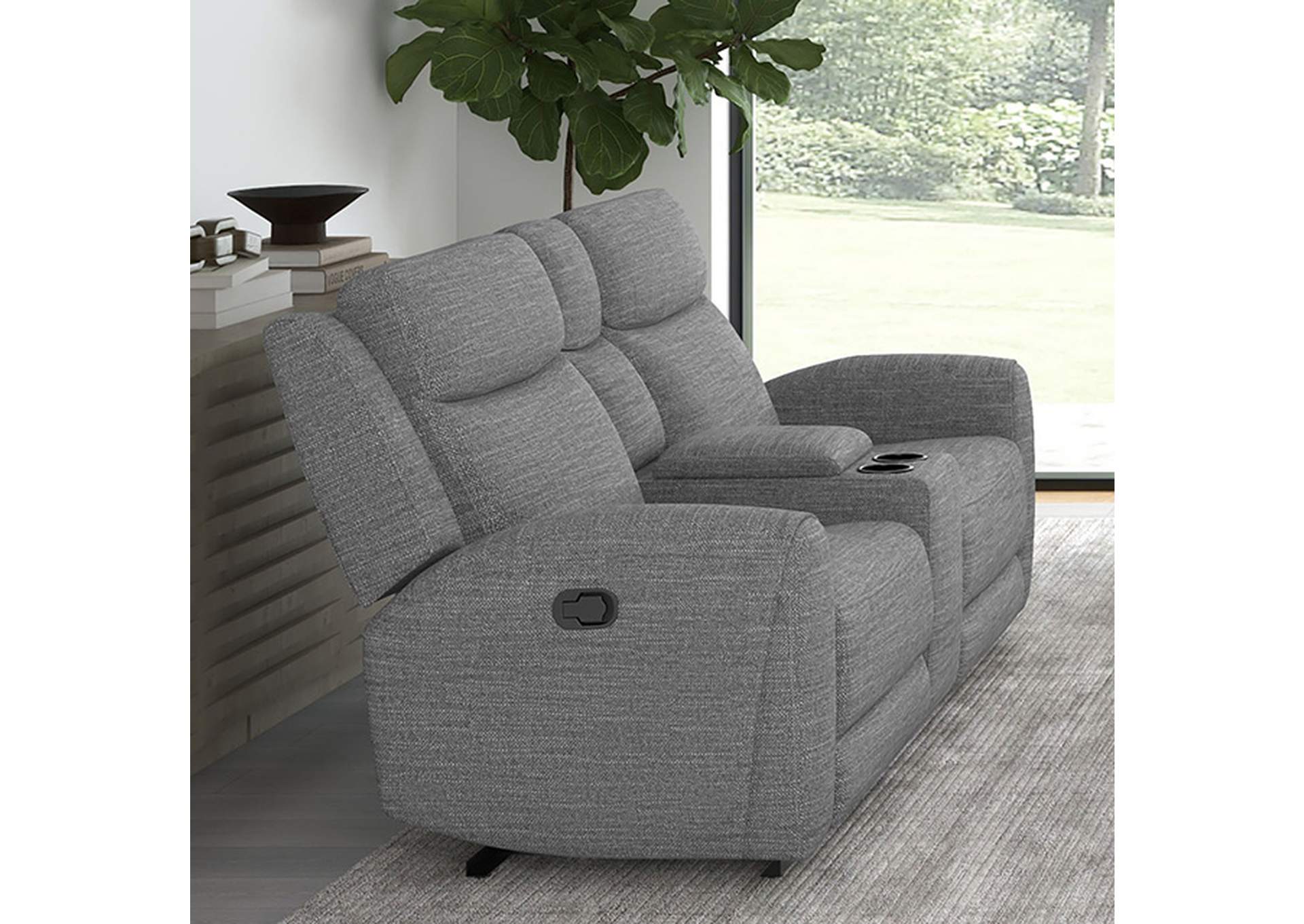 Antonius Manual Recliner Loveseat w/ Console,Furniture of America