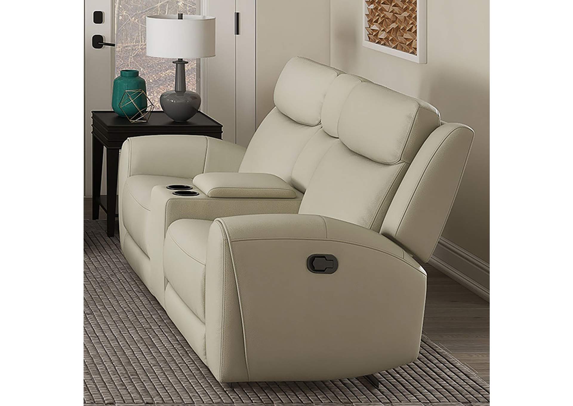 Jacobus Manual Recliner Loveseat w/ Console,Furniture of America