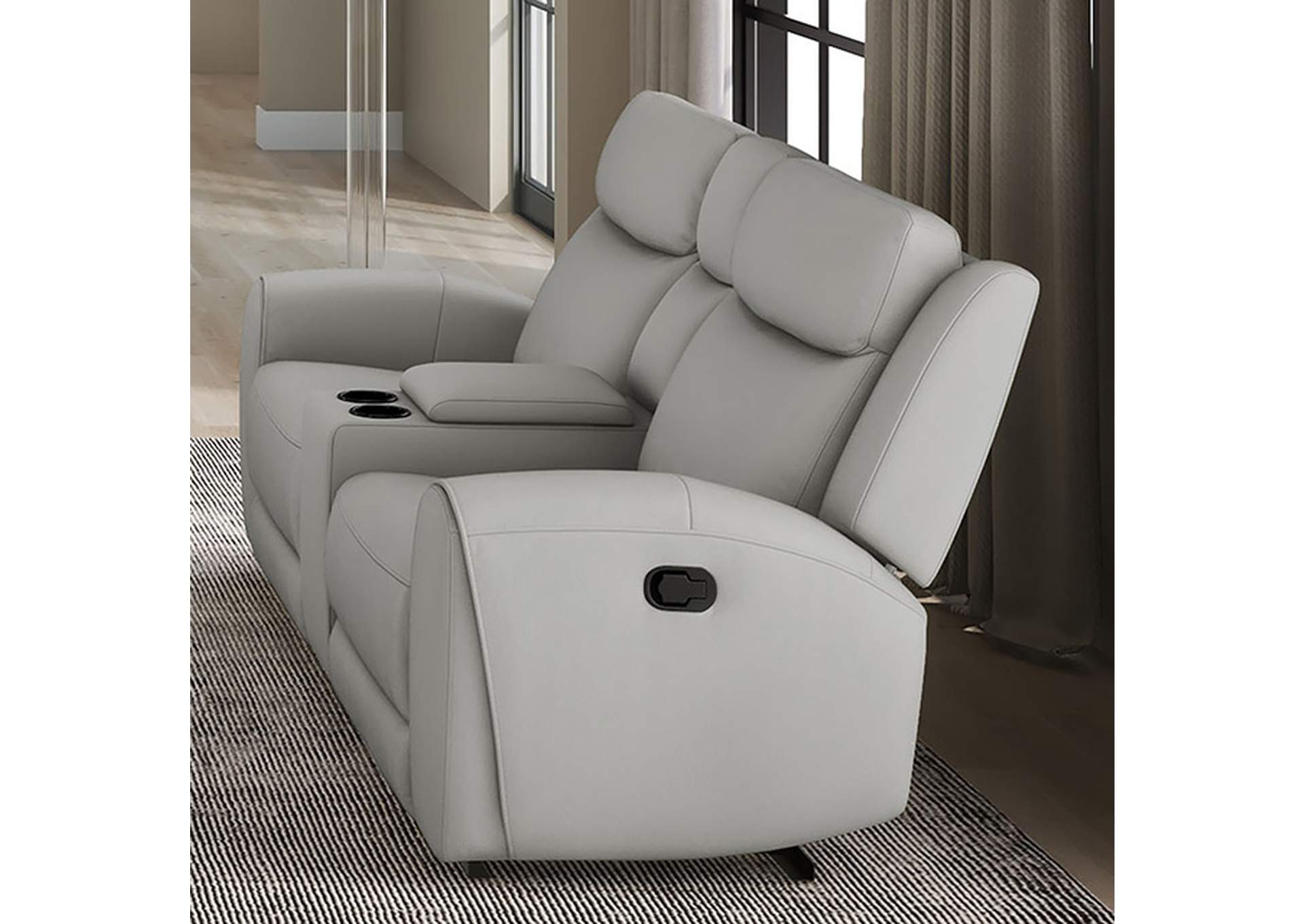 Jacobus Manual Recliner Loveseat w/ Console,Furniture of America