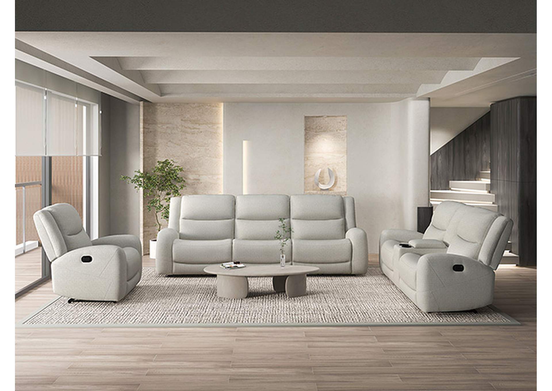 Giraldus Manual Recliner Loveseat w/ Console,Furniture of America