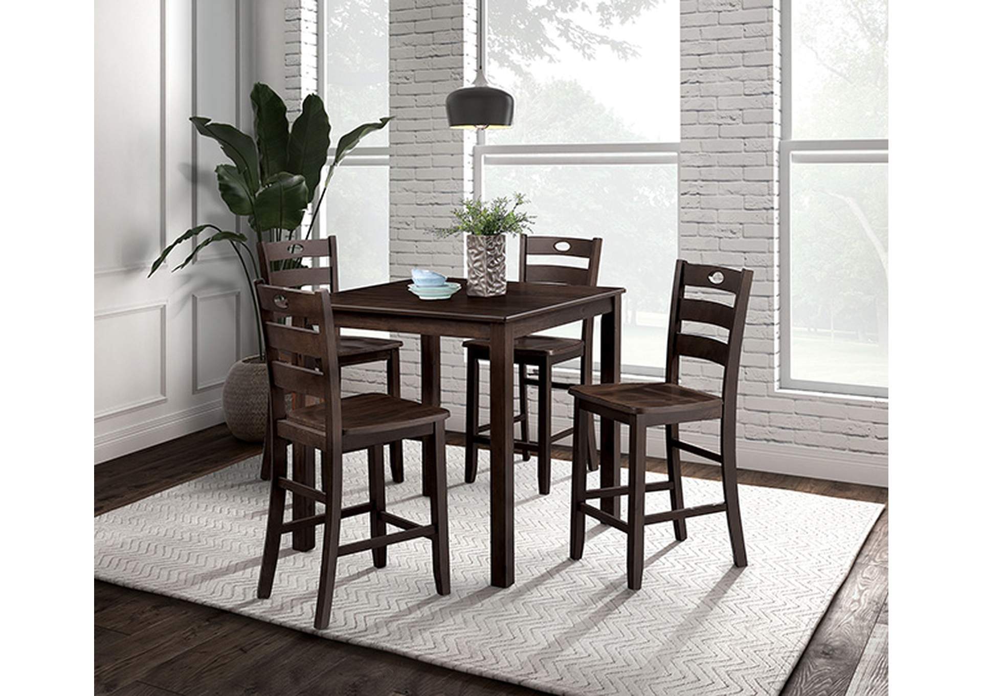Lubbock 5 Pc. Counter Ht. Table Set,Furniture of America