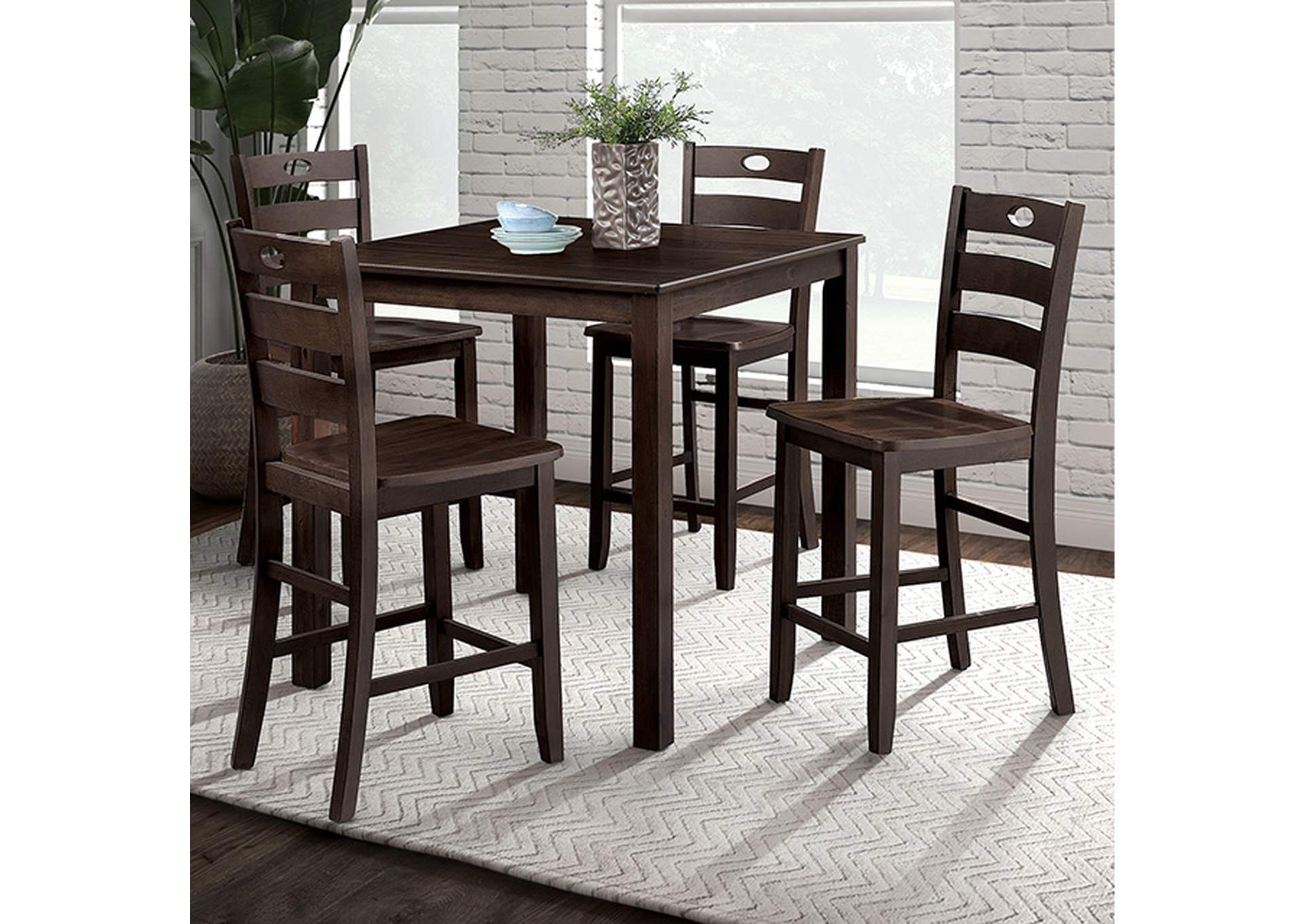 Lubbock 5 Pc. Counter Ht. Table Set,Furniture of America
