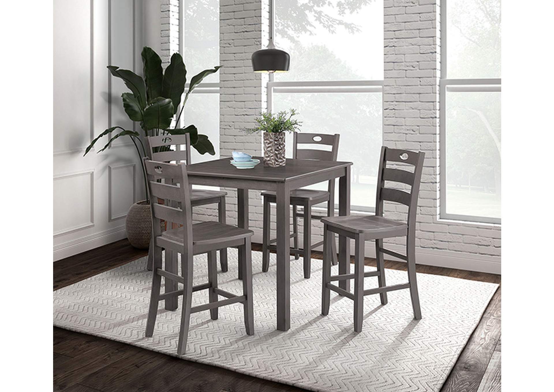 Lubbock 6 Pc. Counter Ht. Table Set,Furniture of America