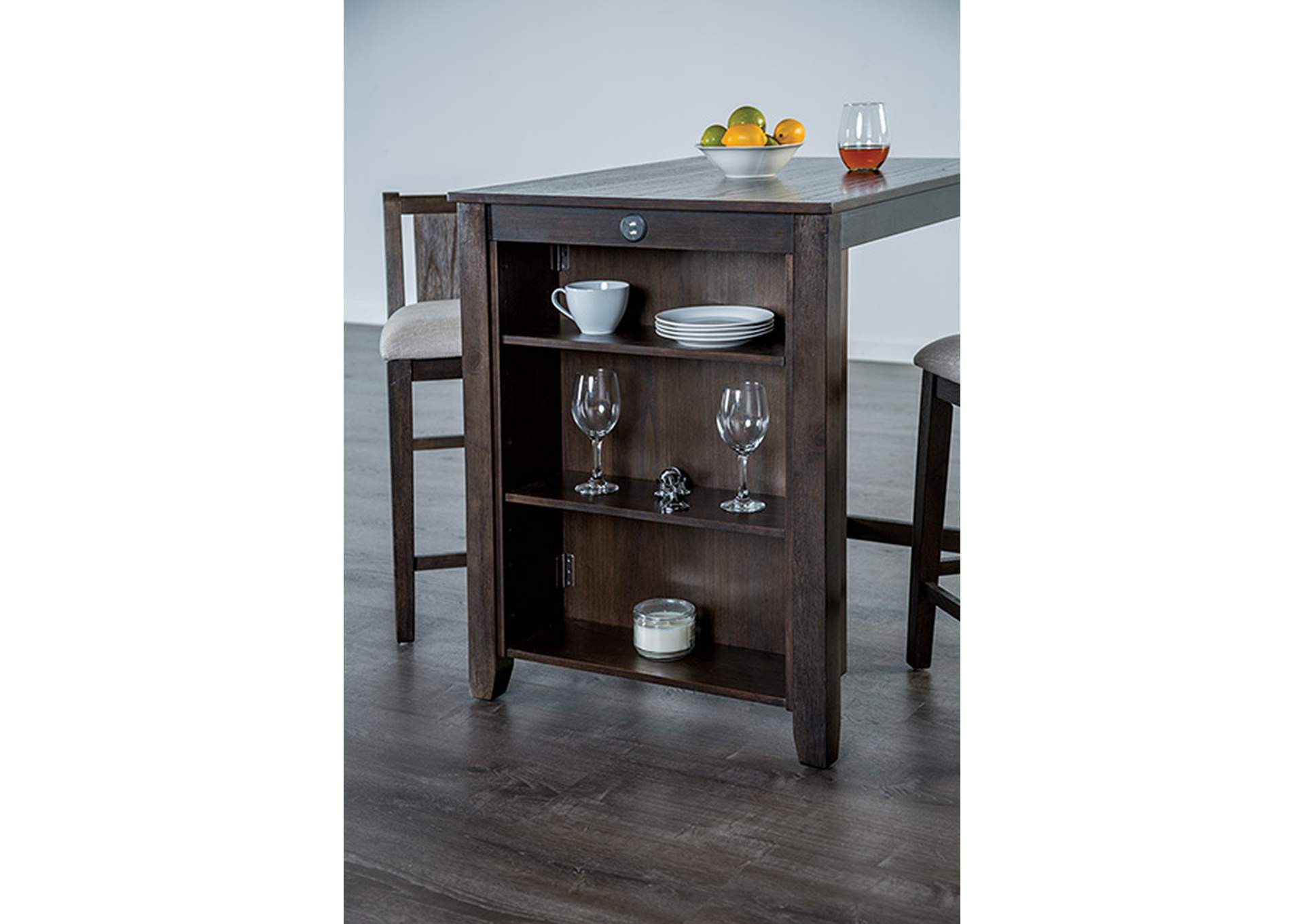 Lescles 3 Pc Counter Ht Set (1 Table + 2 Chairs),Furniture of America