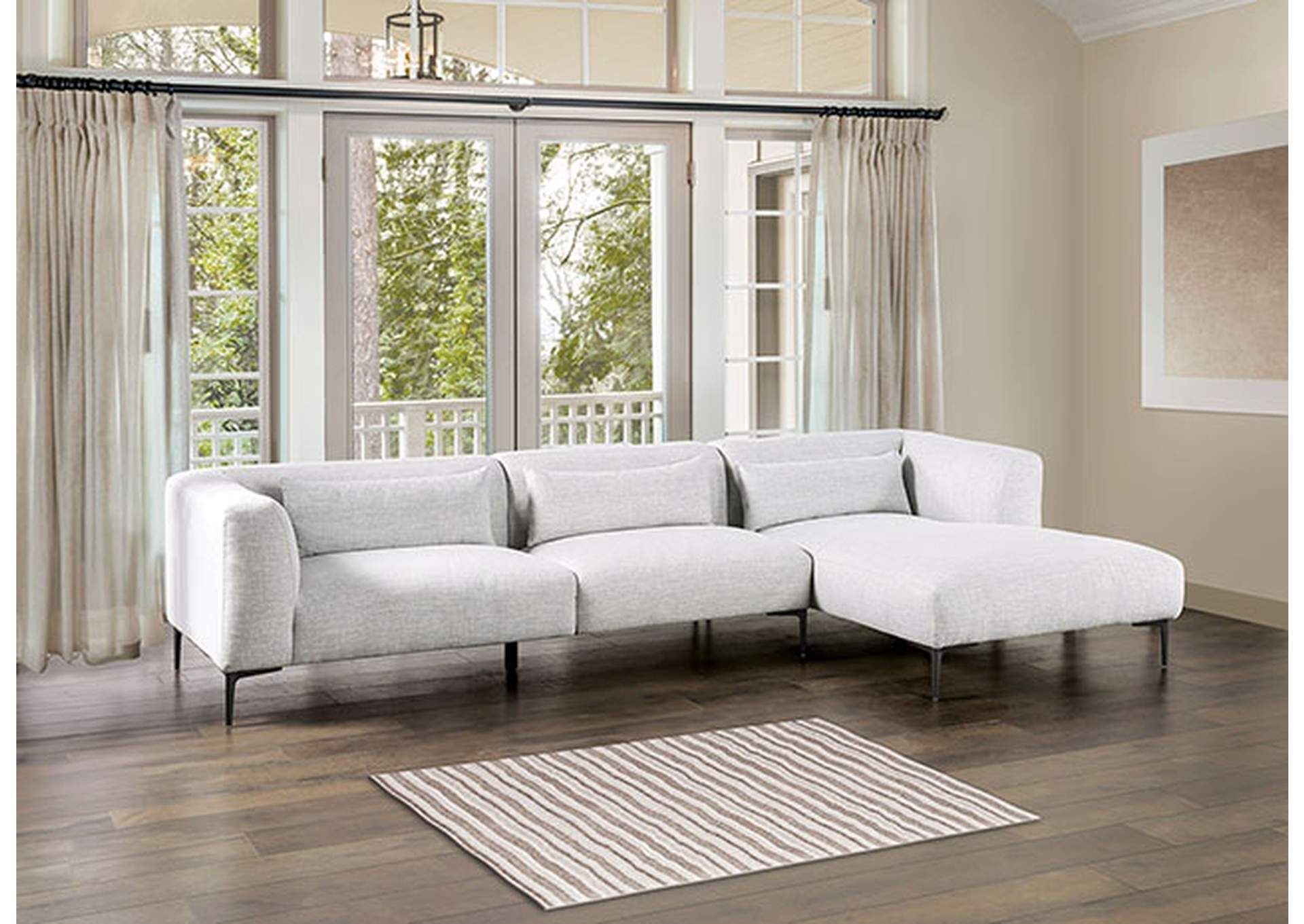 Paderborn Sectional, Right Chaise,Furniture of America