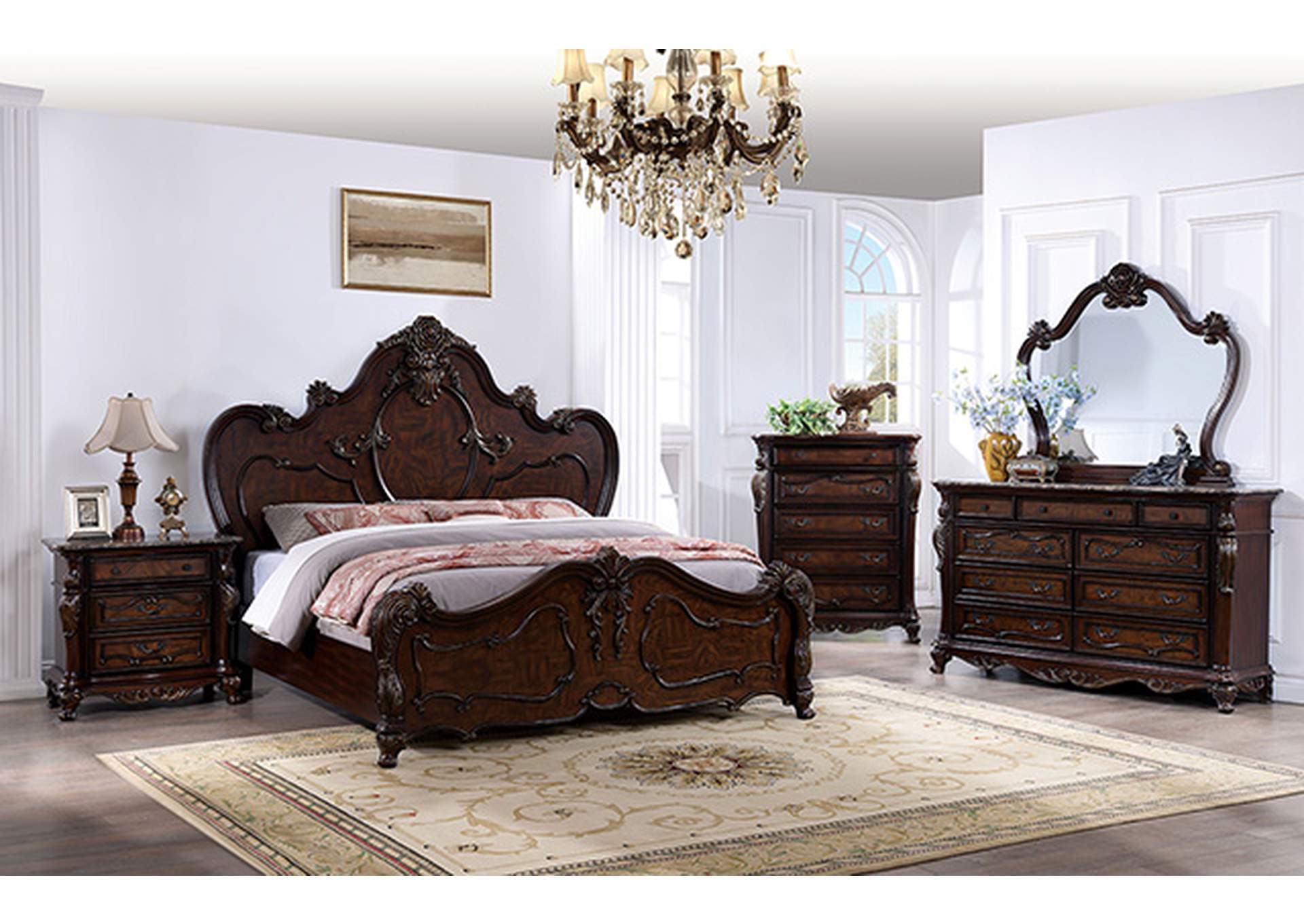 Roselli E.King Bed,Furniture of America