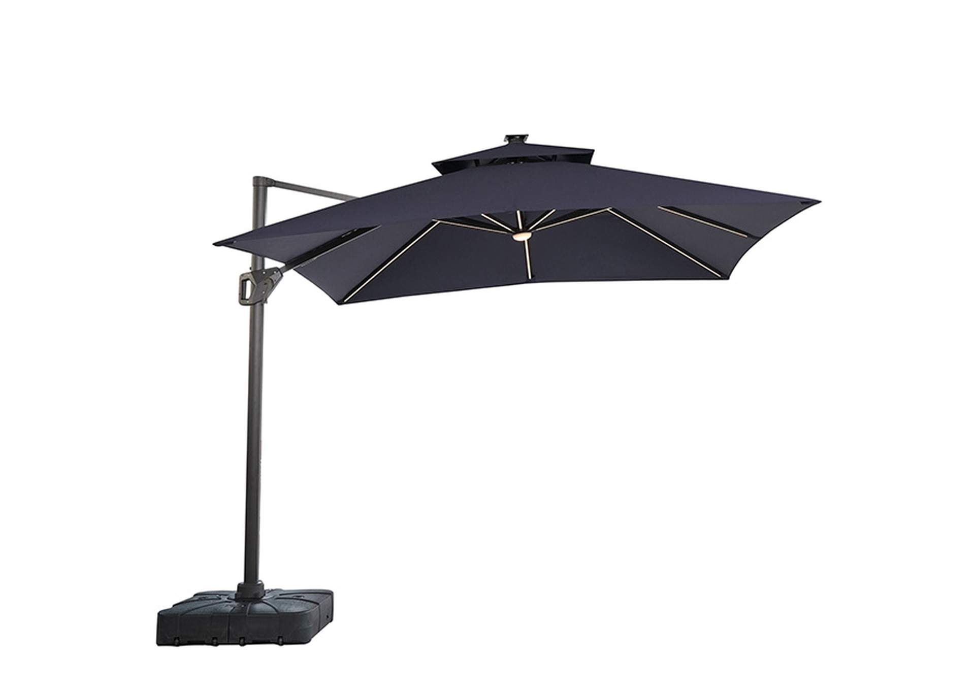 Sano 10 Ft Square Umbrella w/ Double Top w/ LED Light + 37" Large Base,Furniture of America