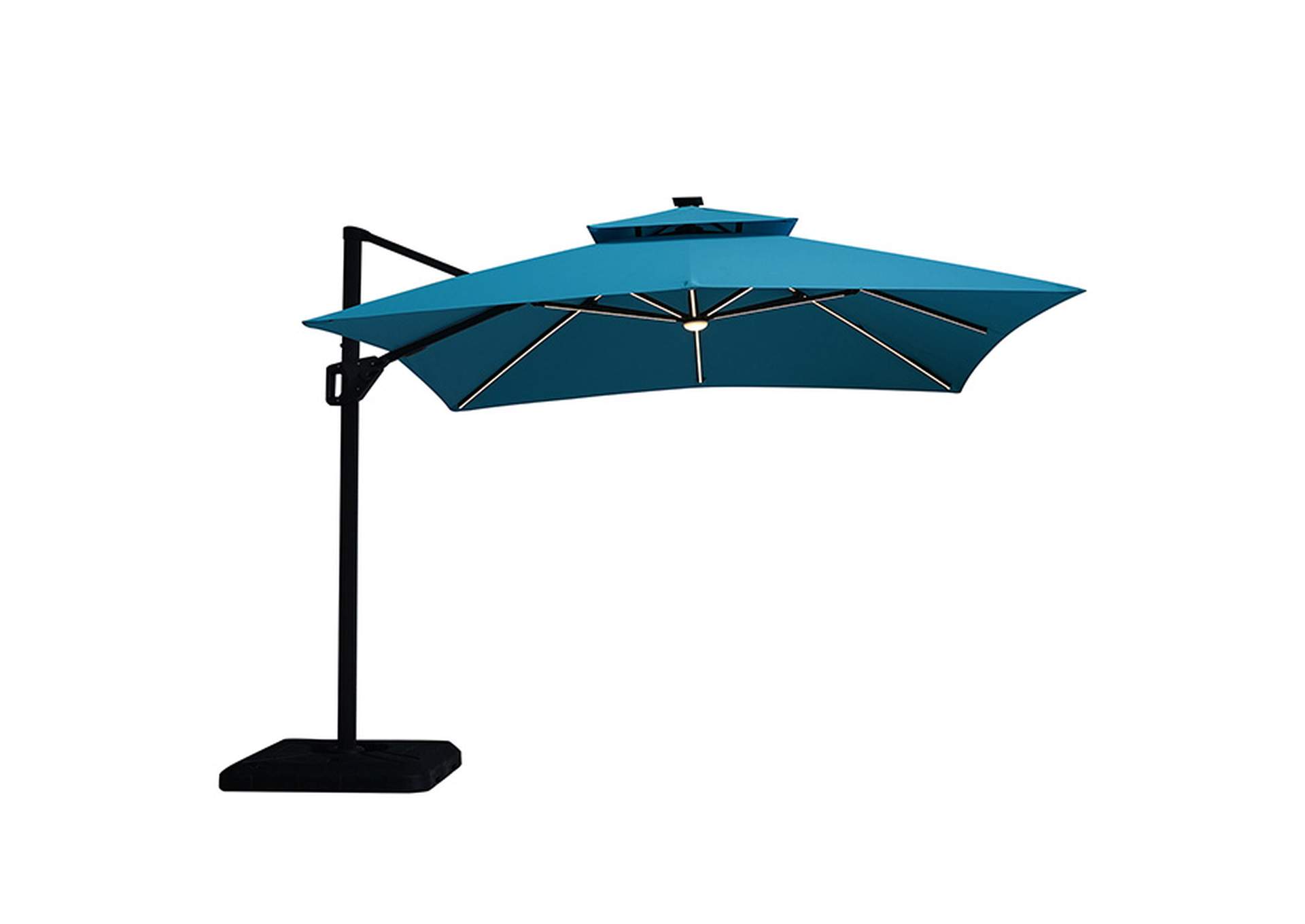 Sano 10 Ft Square Umbrella w/ Double Top w/ LED + 37" Large Base,Furniture of America