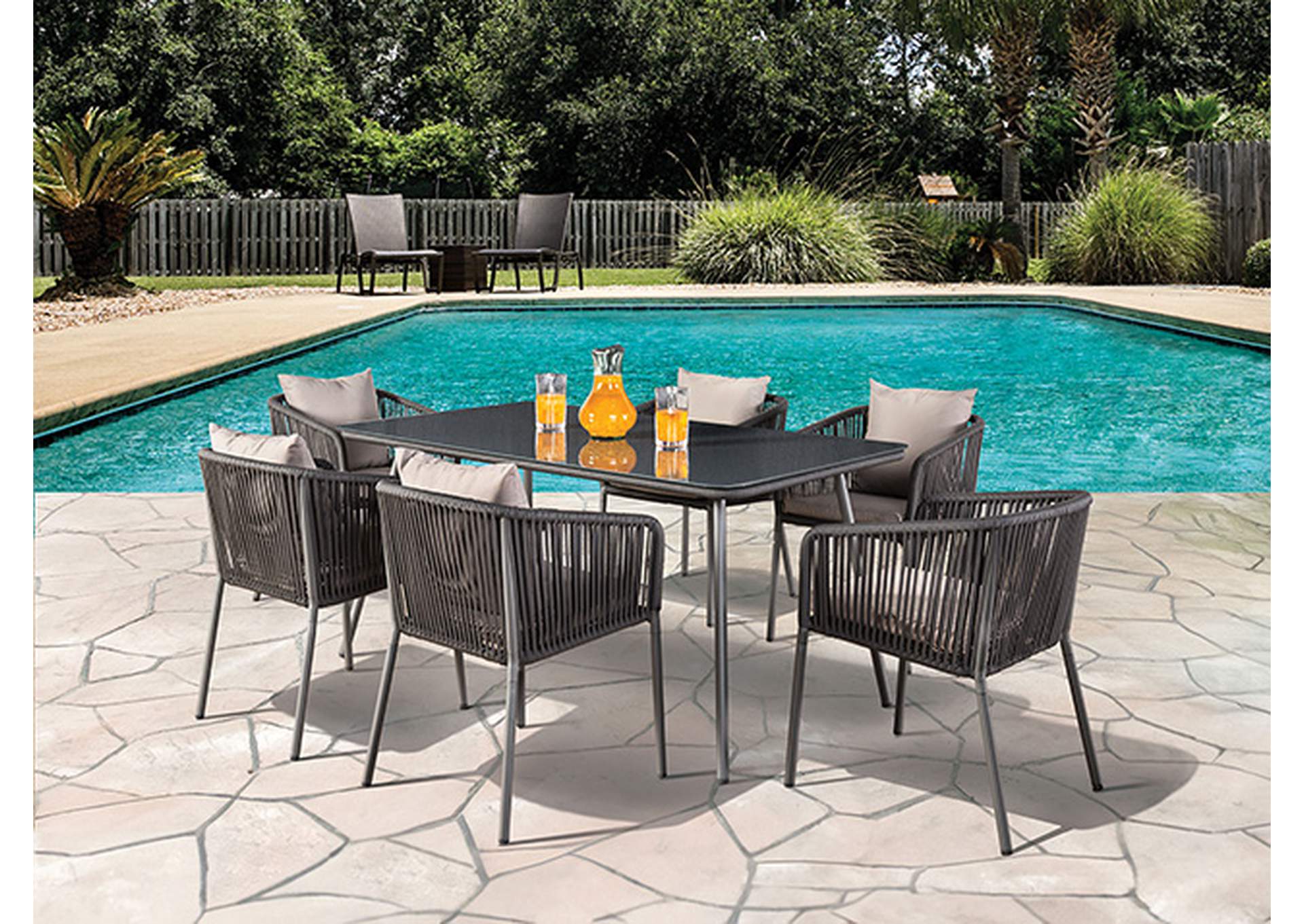 Tushari 8 Pc. Outdoor Dining Set,Furniture of America