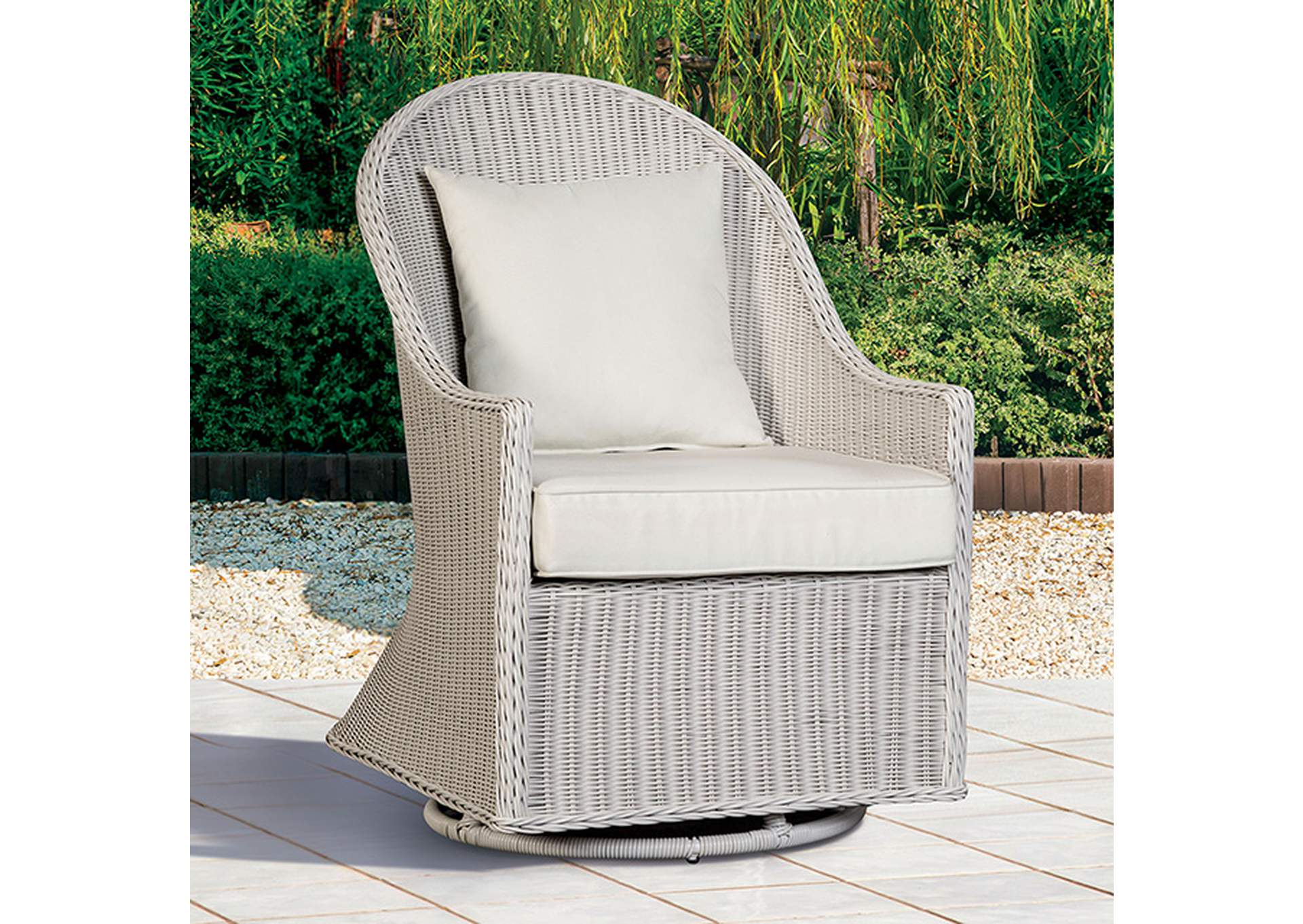 Tomohon Swivel Wicker Chair,Furniture of America