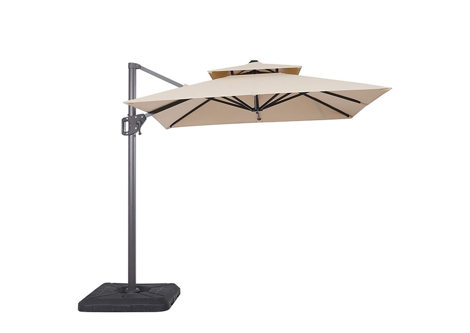 Fida 8 Ft Square Umbrella w/ Double Top + 37" Large Base,Furniture of America