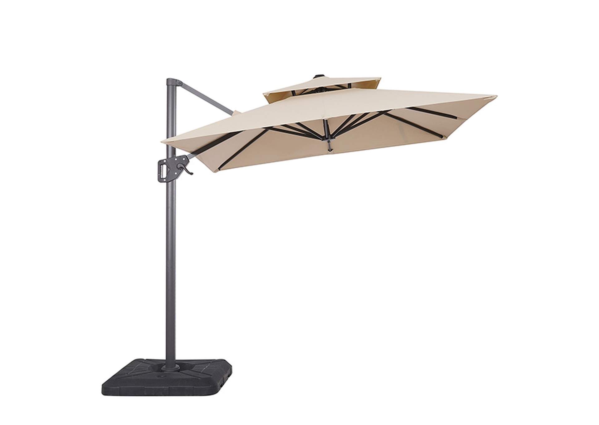 Fida 8 Ft Square Umbrella w/ Double Top + 37" Large Base,Furniture of America