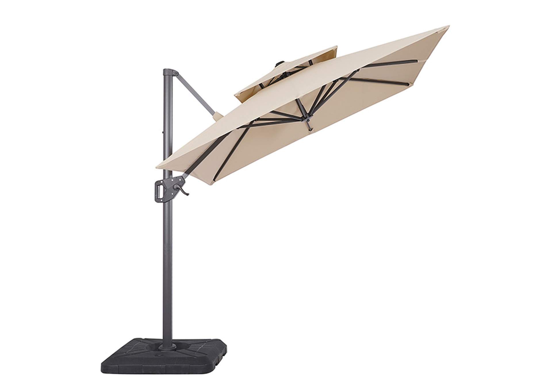 Fida 8 Ft Square Umbrella w/ Double Top + 37" Large Base,Furniture of America