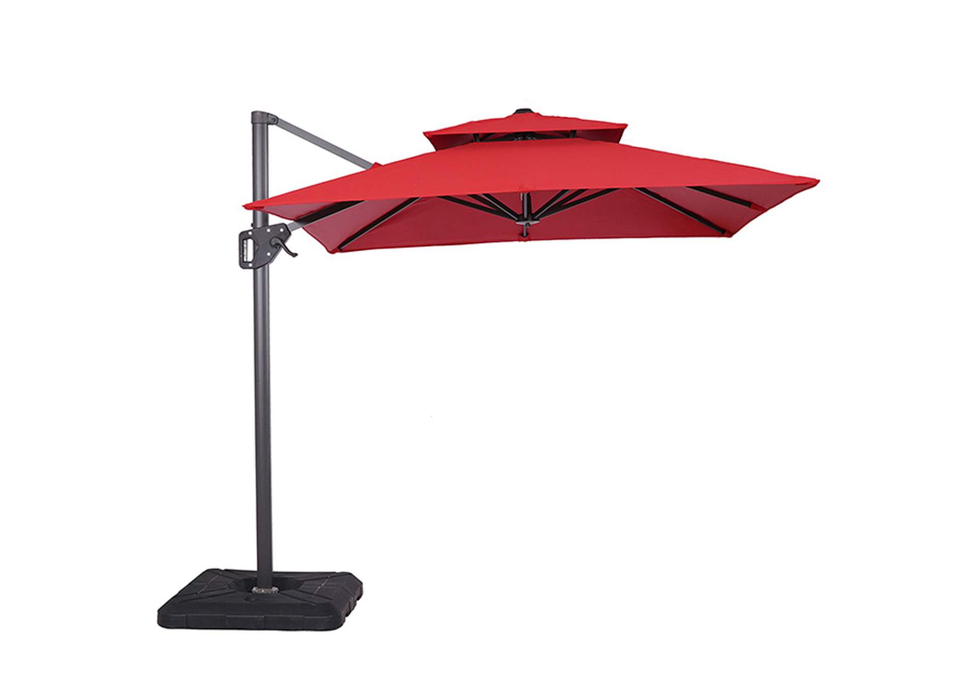 Fida 8 Ft Square Umbrella w/ Double Top + 37" Large Base,Furniture of America