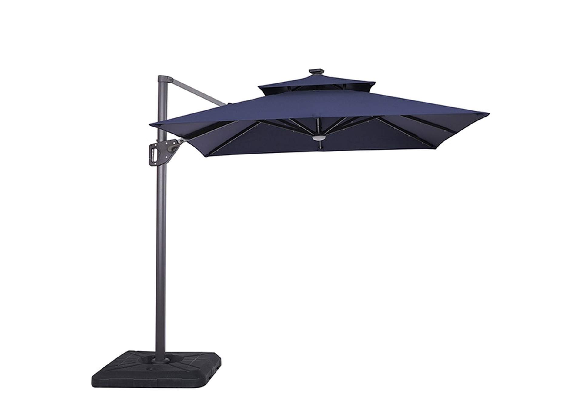 Xico 8 Ft Square Umbrella w/ Double Top w/ LED Light + 37" Large Base,Furniture of America