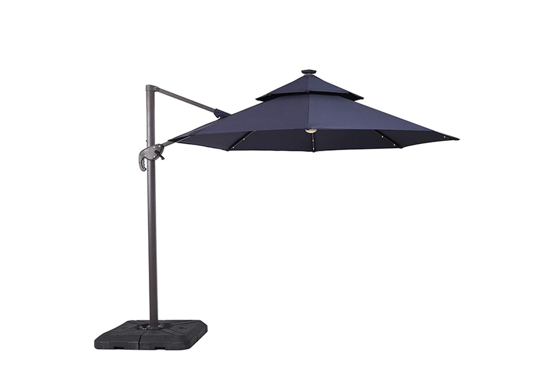 Nuti 10 Ft Round Umbrella w/ LED Light + 37" Large Base,Furniture of America