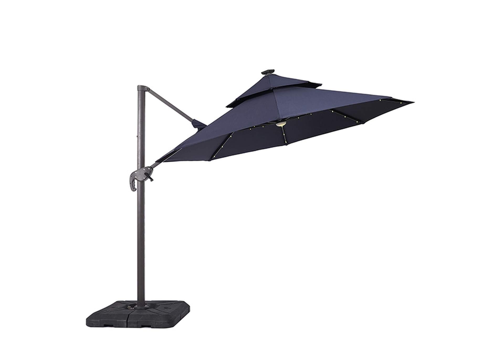 Nuti 10 Ft Round Umbrella w/ LED Light + 37" Large Base,Furniture of America