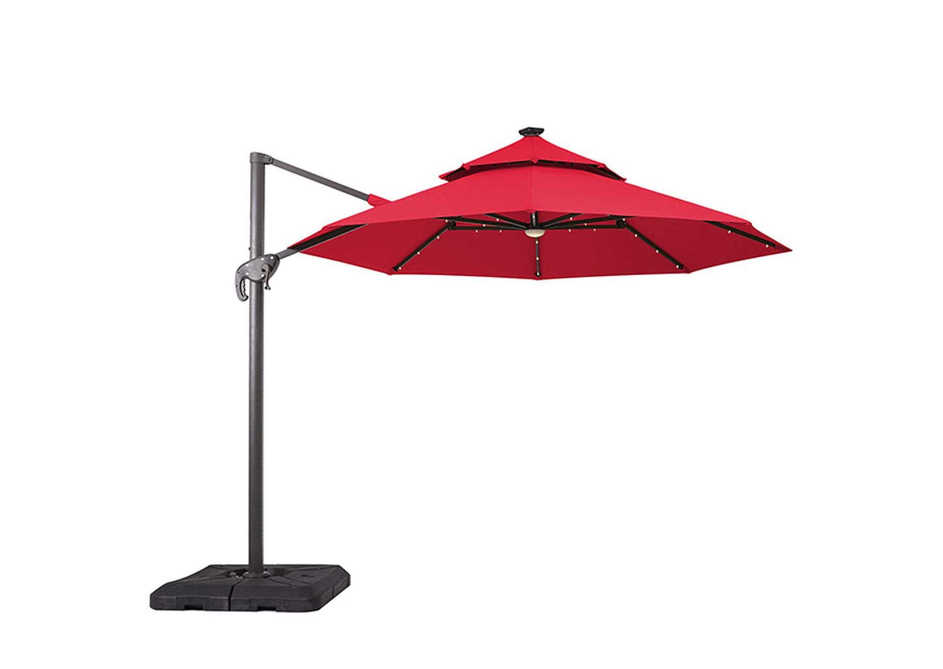 Nuti 10 Ft Round Umbrella w/ LED Light + 37" Large Base,Furniture of America