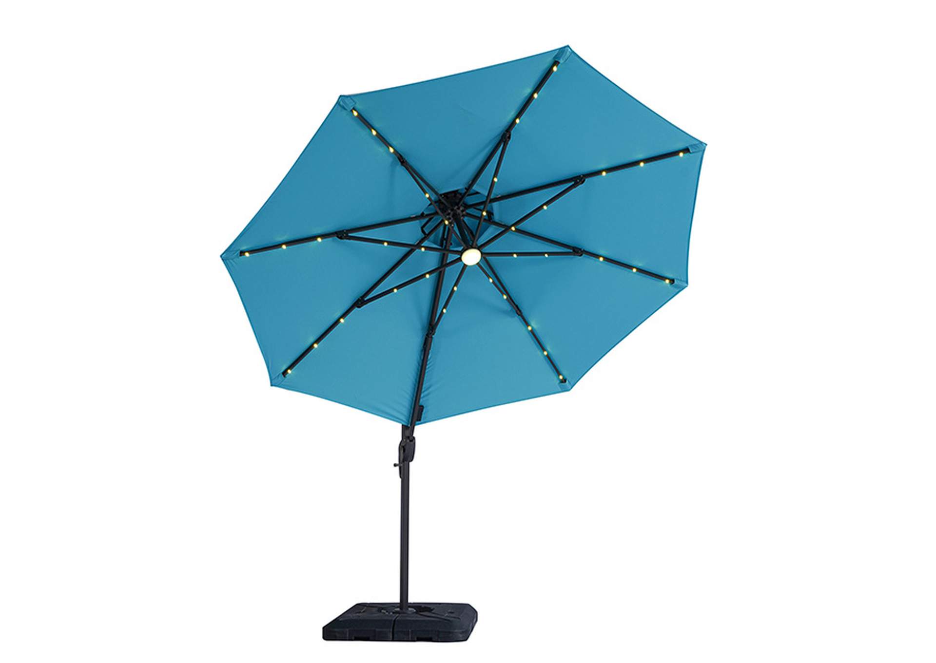 Nuti 10 Ft Round Umbrella w/ LED Light + 37" Large Base,Furniture of America