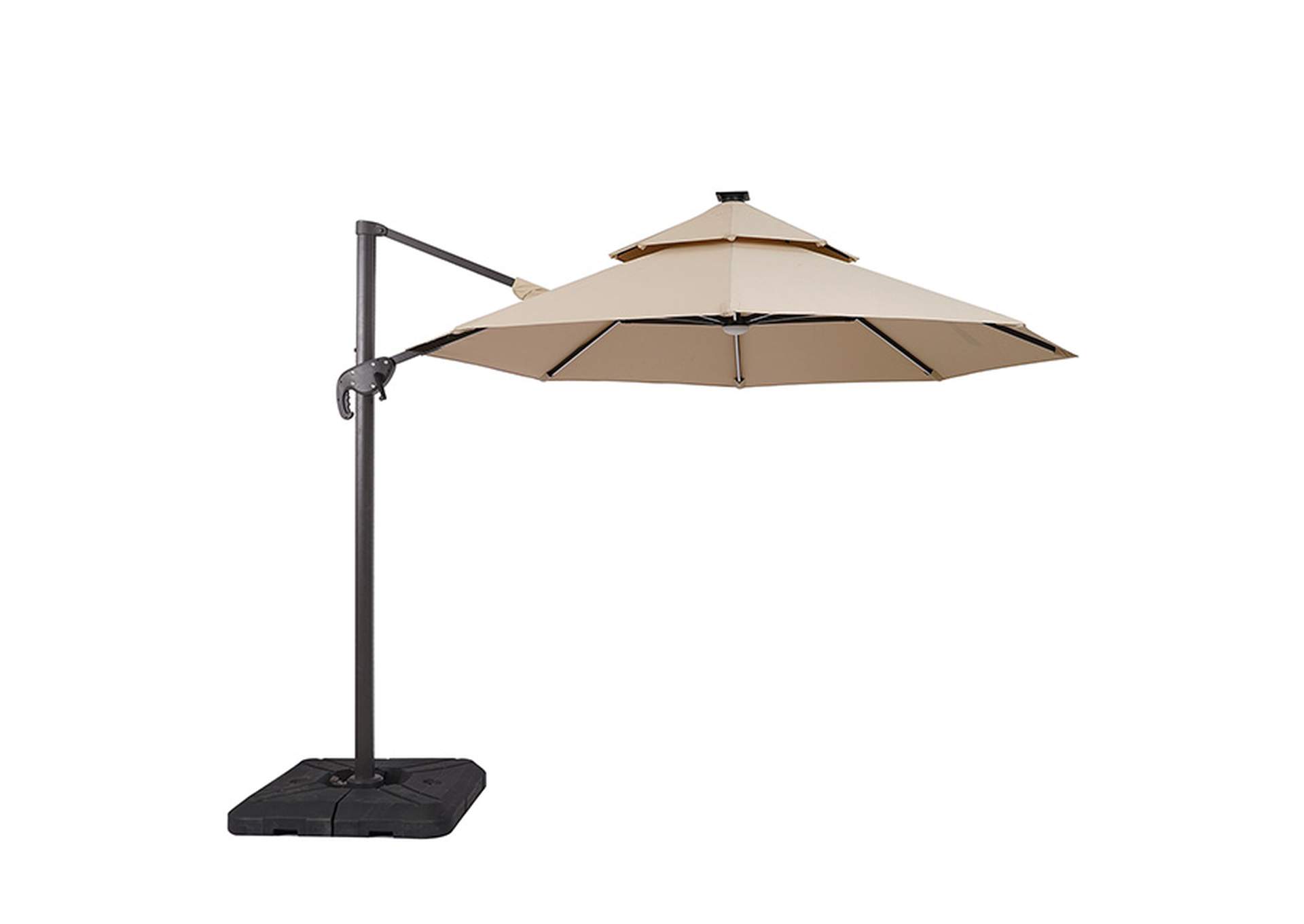 Fera 10 Ft Round Umbrella w/ LED Bulb + 37" Large Base,Furniture of America