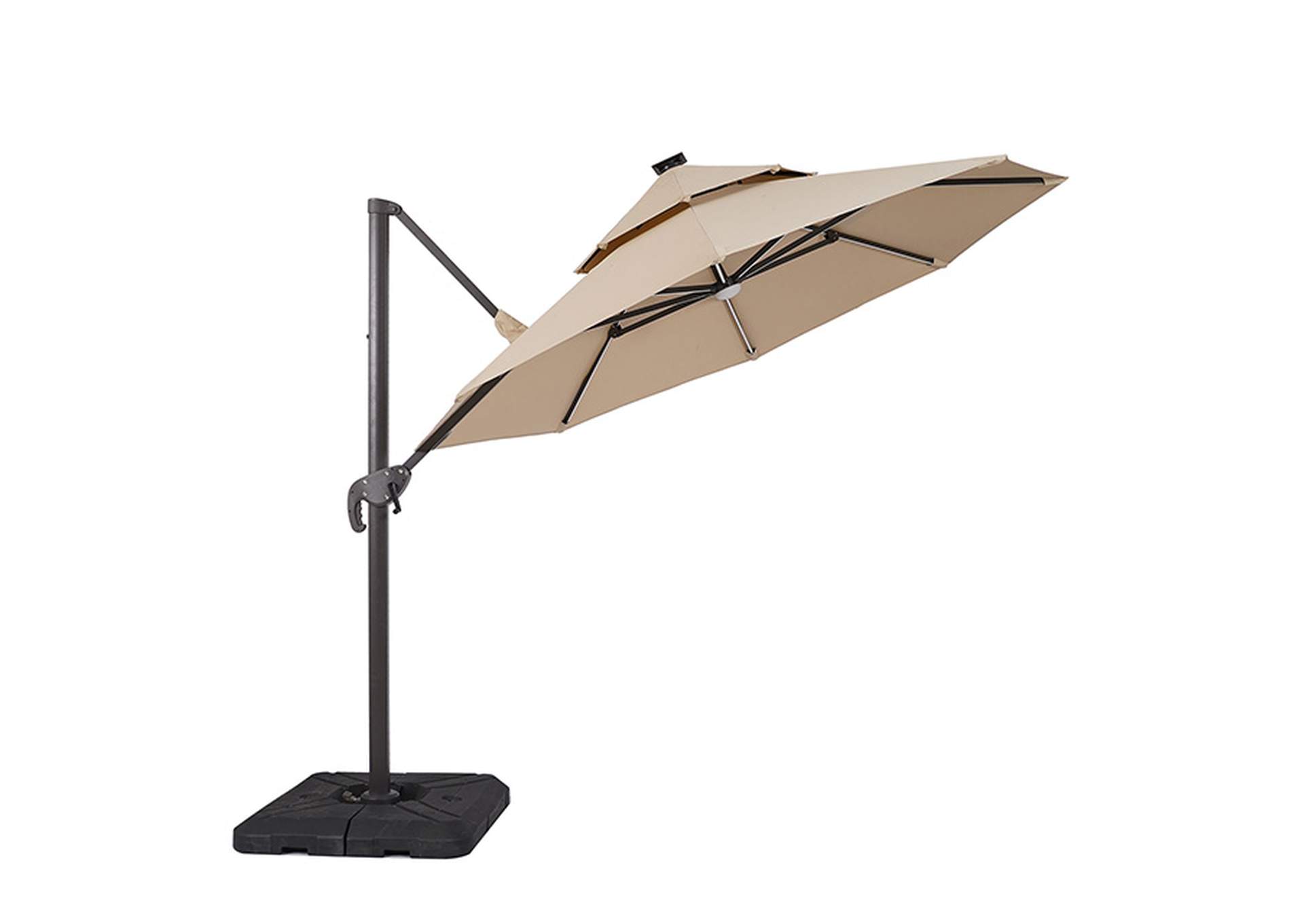 Fera 10 Ft Round Umbrella w/ LED Bulb + 37" Large Base,Furniture of America