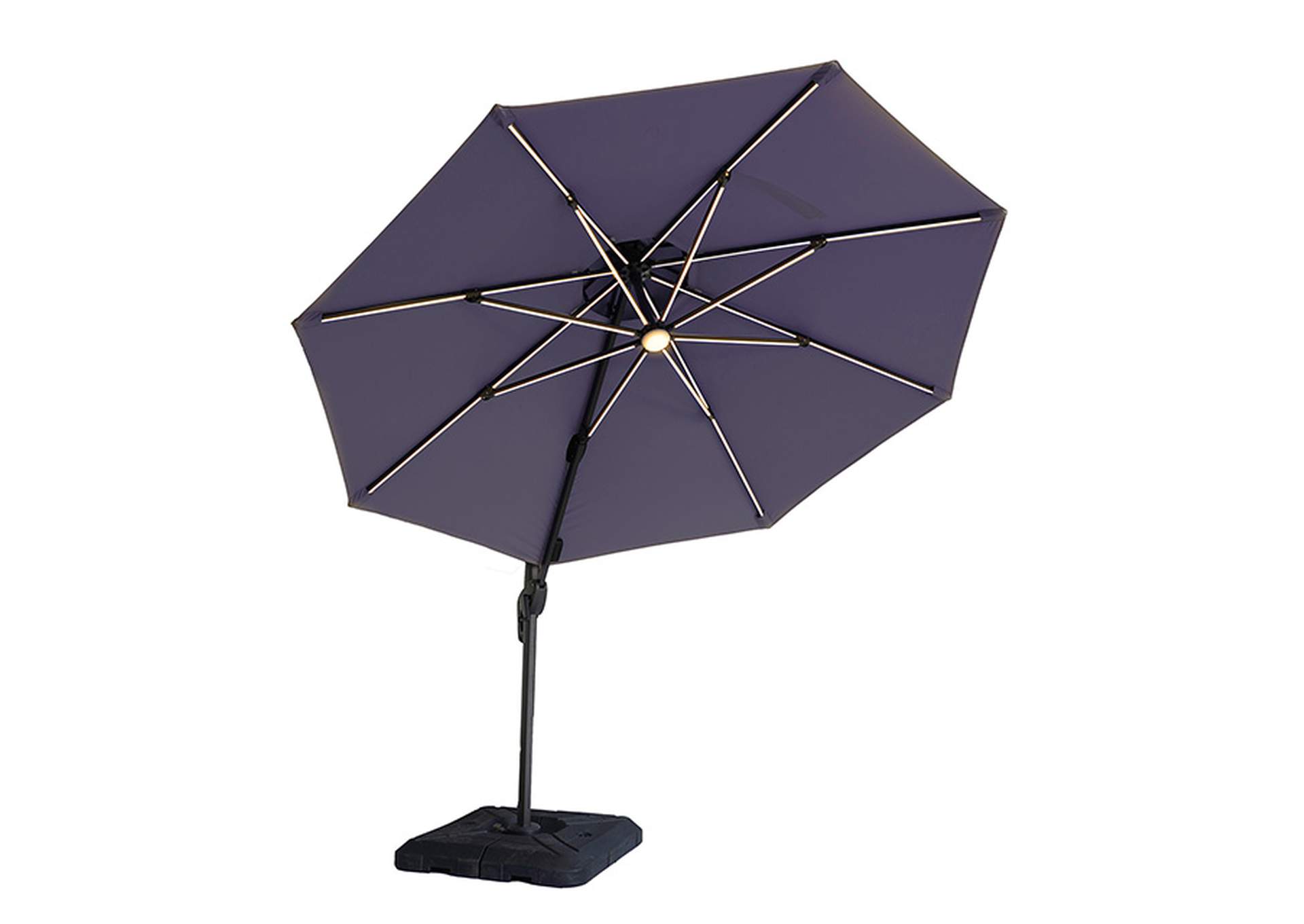 Fera 10 Ft Round Umbrella w/ LED Bulb + 37" Large Base,Furniture of America