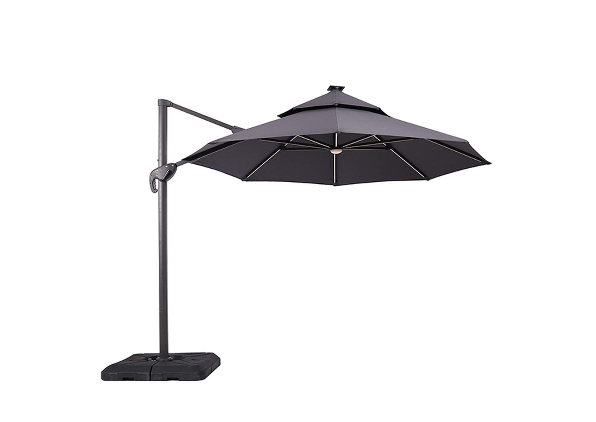 Xico 8 Ft Square Umbrella w/ Double Top w/ LED Light + 37" Large Base,Furniture of America