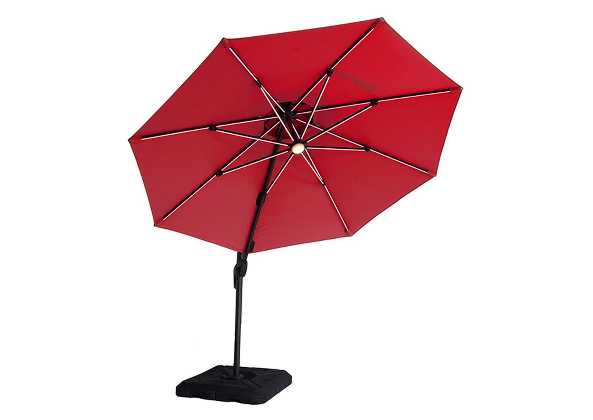 Xico 8 Ft Square Umbrella w/ Double Top w/ LED Light + 37" Large Base,Furniture of America