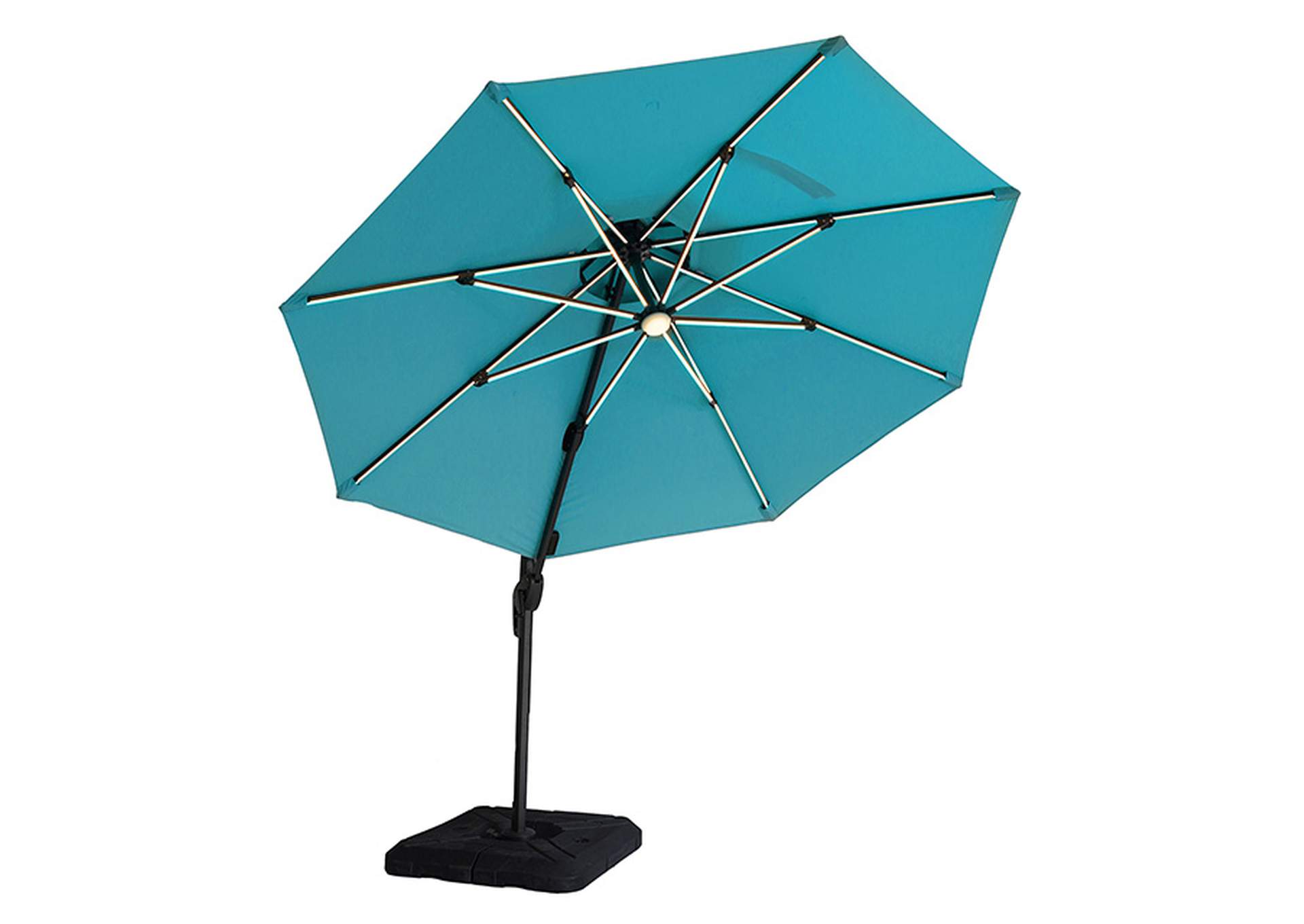 Fera 10 Ft Round Umbrella w/ LED Bulb + 37" Large Base,Furniture of America