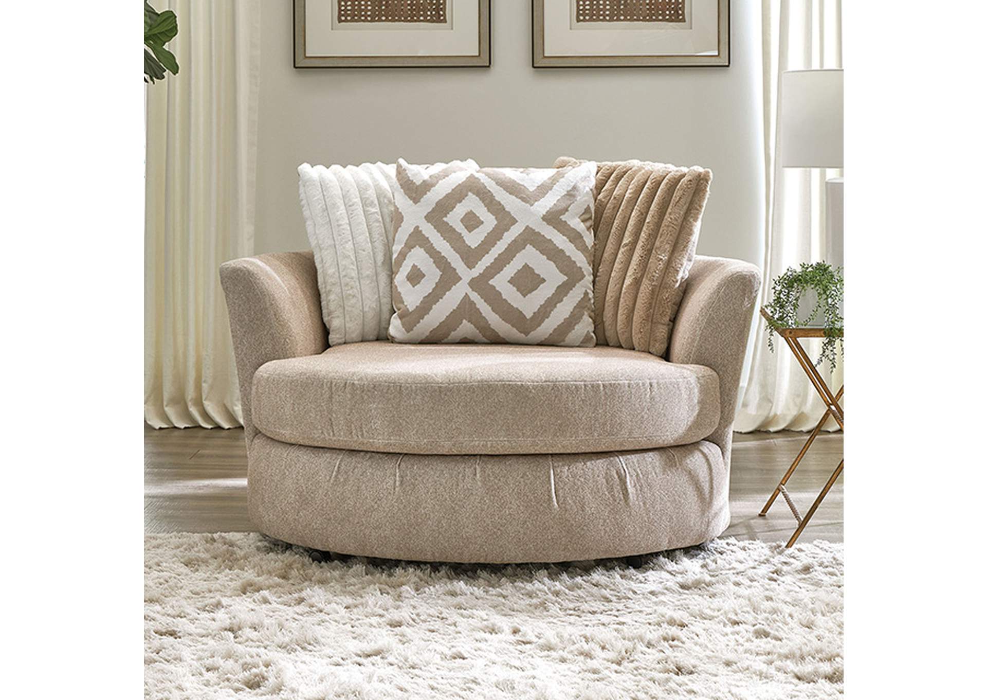 Loughlin Swivel Chair,Furniture of America