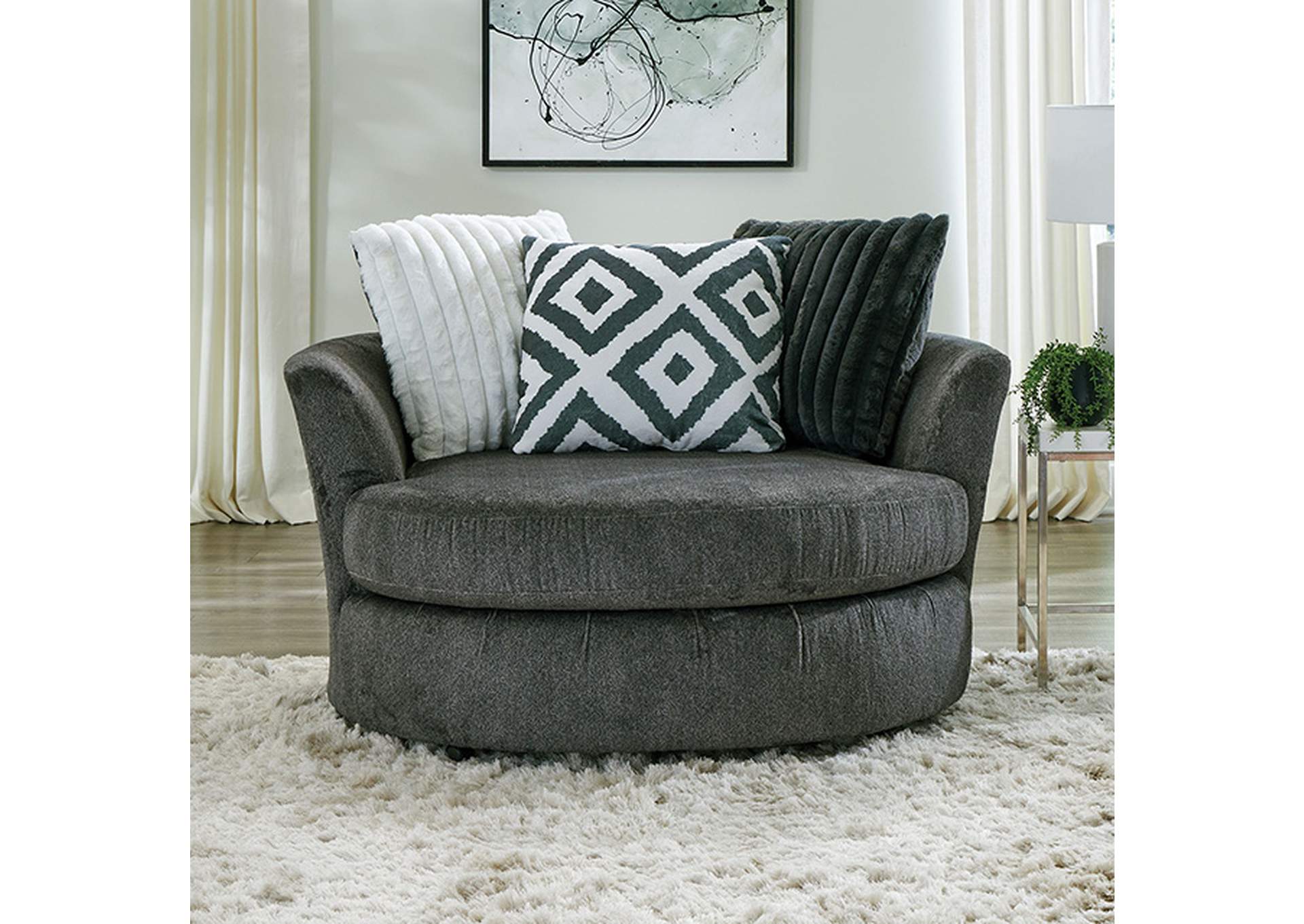 Loughlin Swivel Chair,Furniture of America