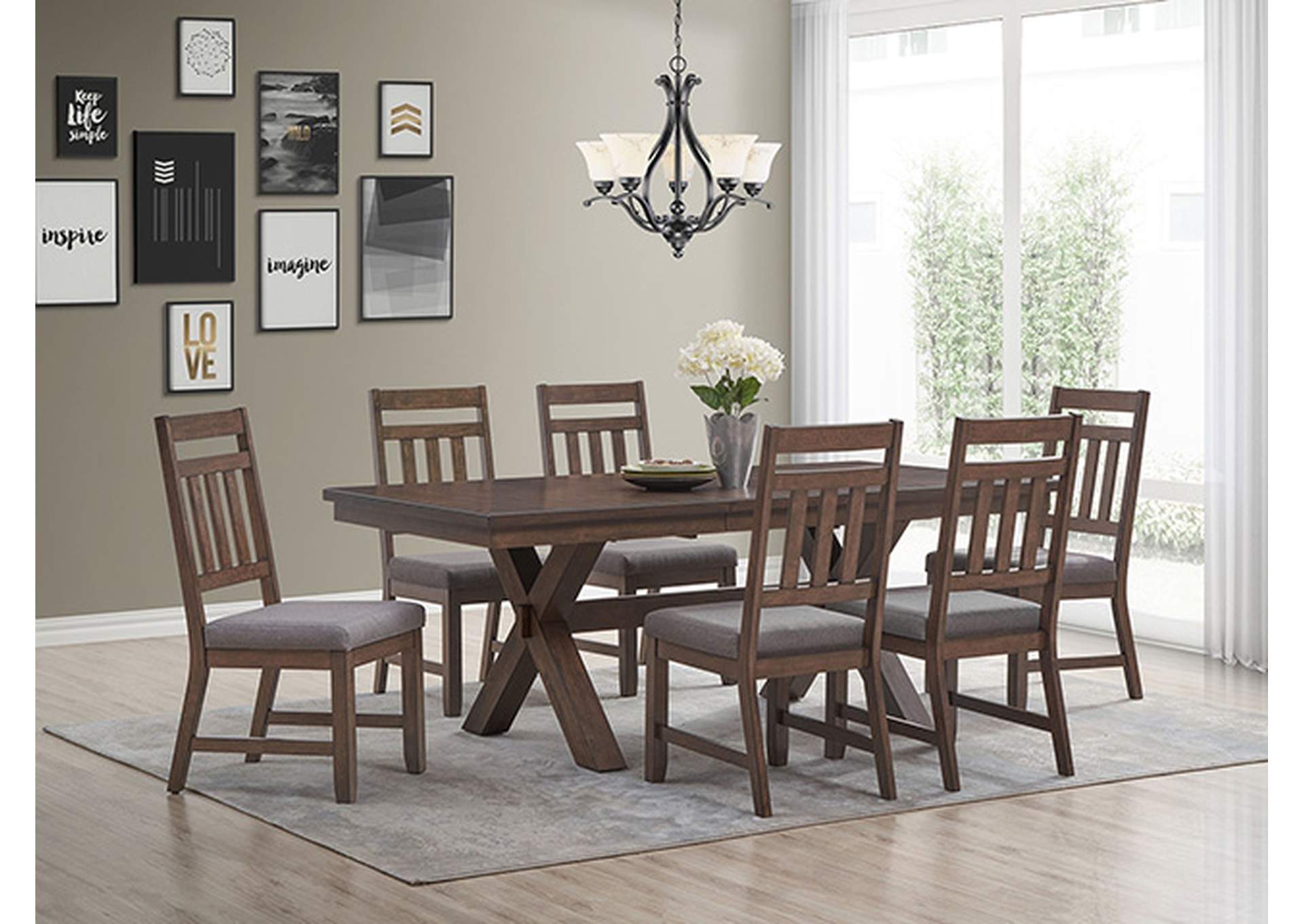 Pottsville 7 Pc. Dining Set,Furniture of America